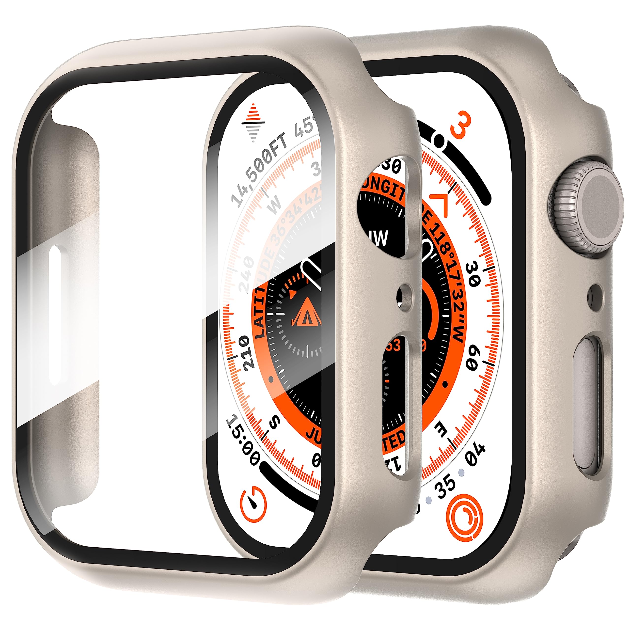 Diruite 2-Pack for Apple Watch Series 3/2/1 38mm Case, Ultra-Thin All-Around Tempered Glass Screen Protector Protection Cover for iWatch 38mm - Black
