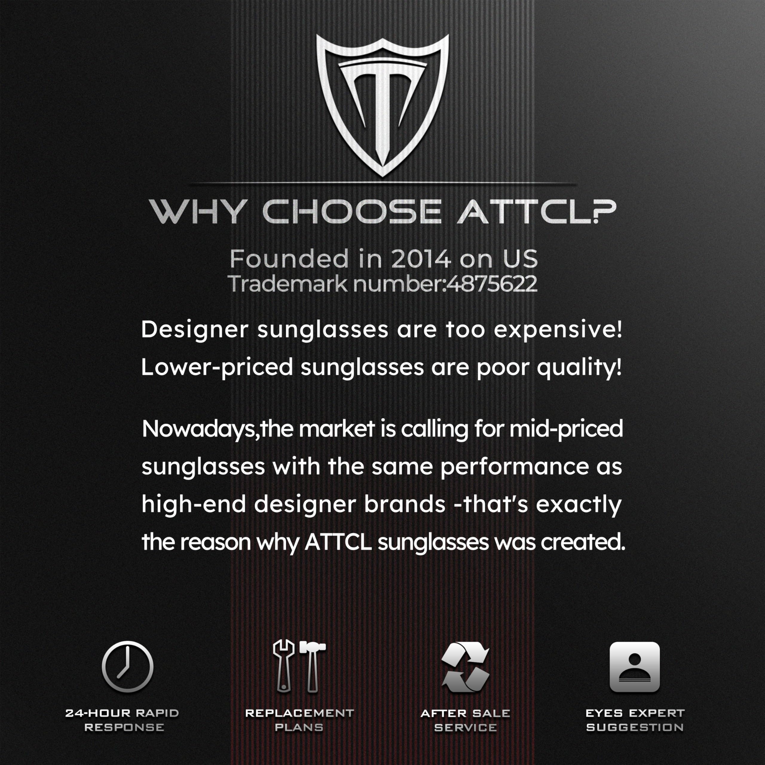 ATTCL Sports Polarized Sunglasses for Men: Secure Anti-Slip Lightweight TR90 Square Frame UV Protection for Driving Fishing