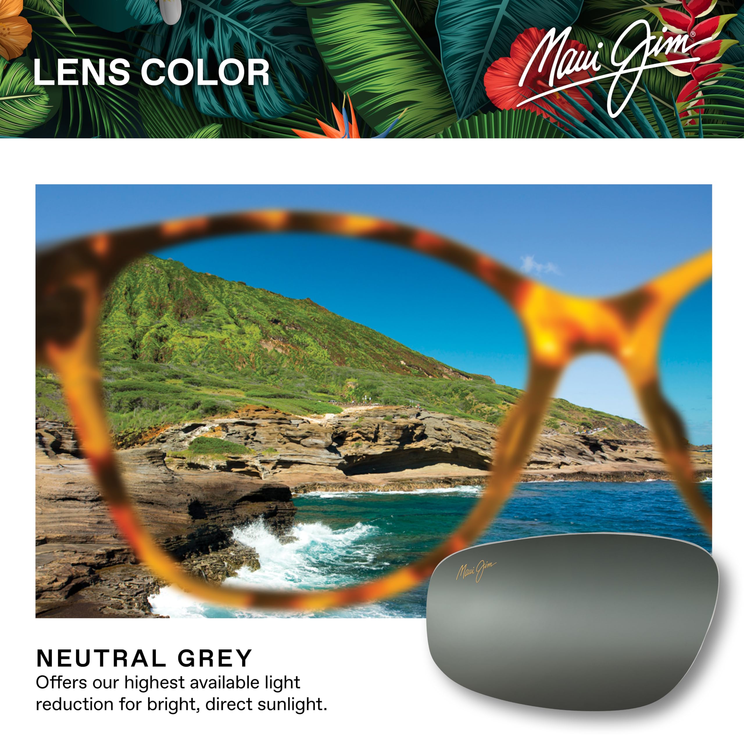 Maui Jim Polarized Men's Hiehie Round Sunglasses