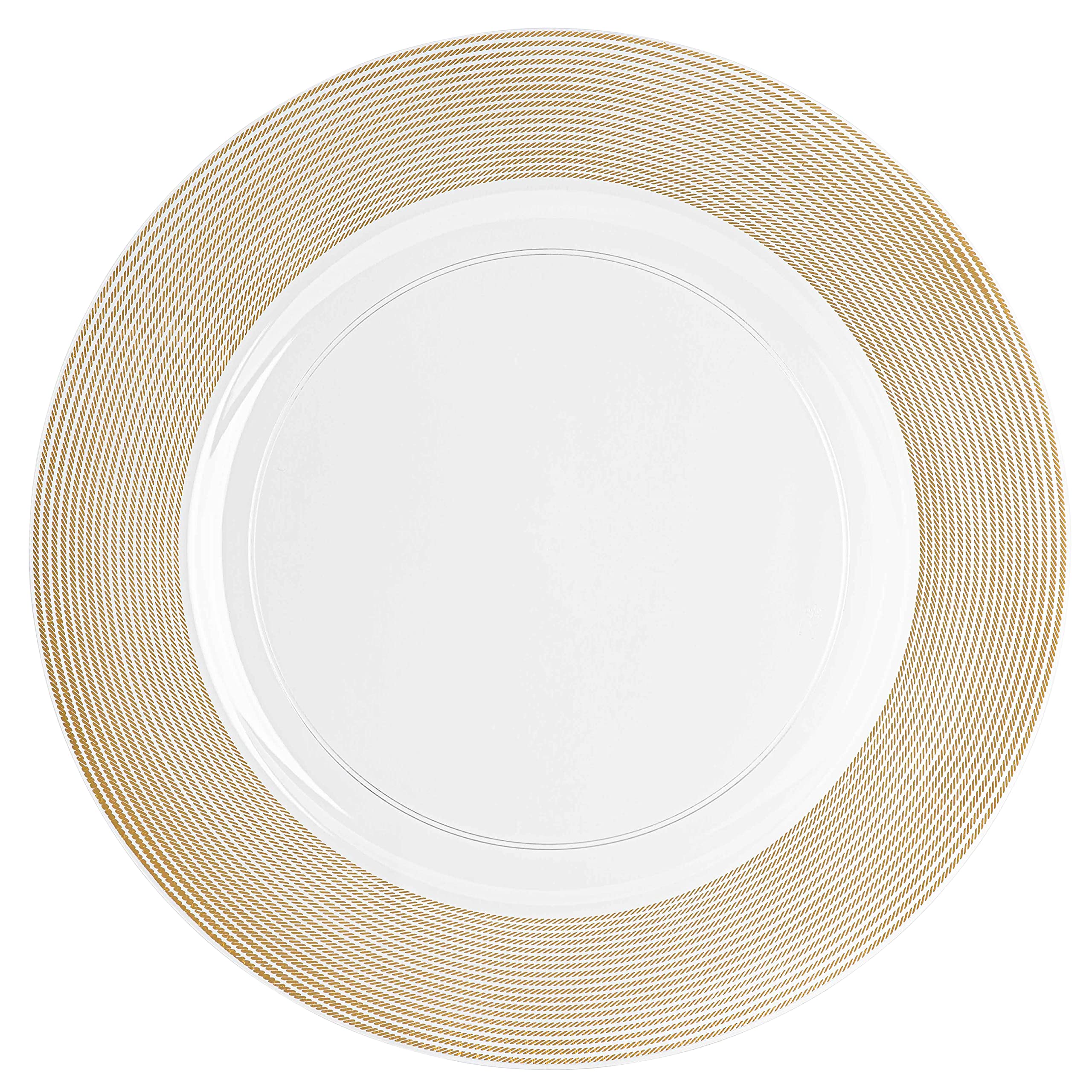 PARTY BARGAINS 13-Inch Charger Plates - 96 Pack, Clear Gold Rim, Heavy-Duty Disposable Chargers for Elegant Dining - Ideal for Weddings and Formal Events