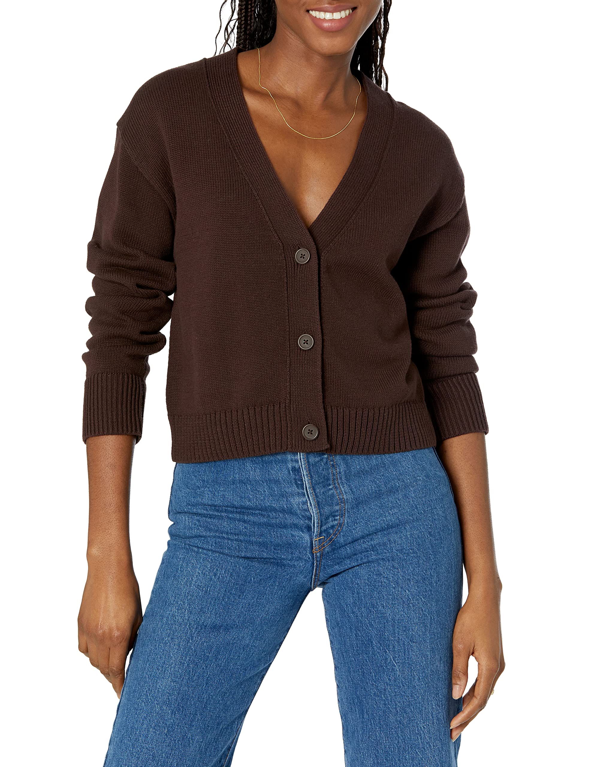Amazon Essentials Women's Relaxed Fit Midweight Cardigan Sweater