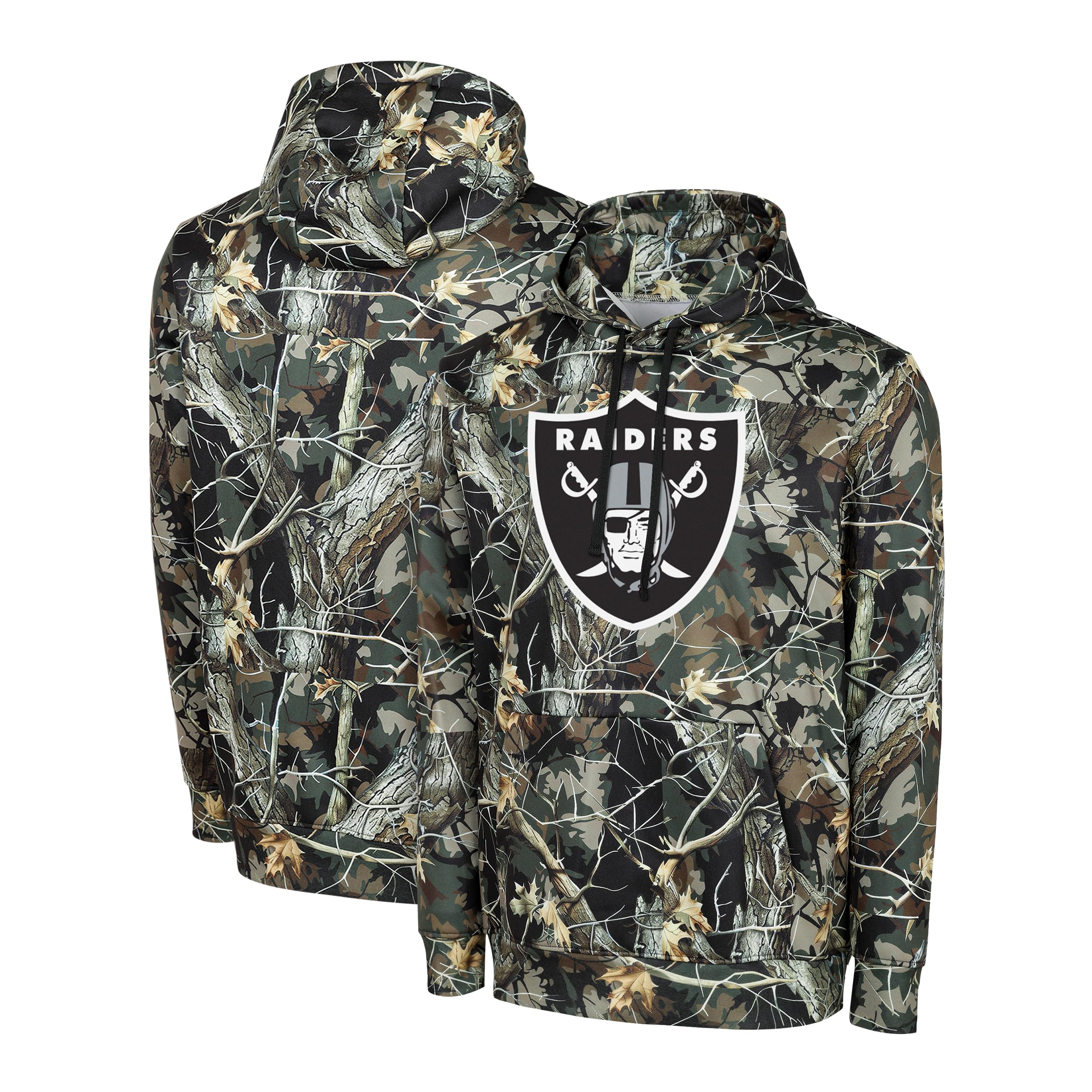 FOCO NFL Men's Official Sideline Hunter Camo Primary Logo Performance Pullover Hoodie Sweatshirt