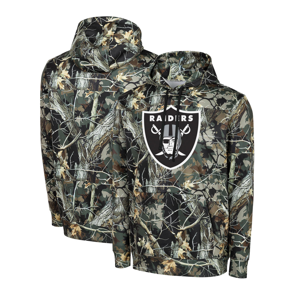 FOCO NFL Men's Official Sideline Hunter Camo Primary Logo Performance Pullover Hoodie Sweatshirt