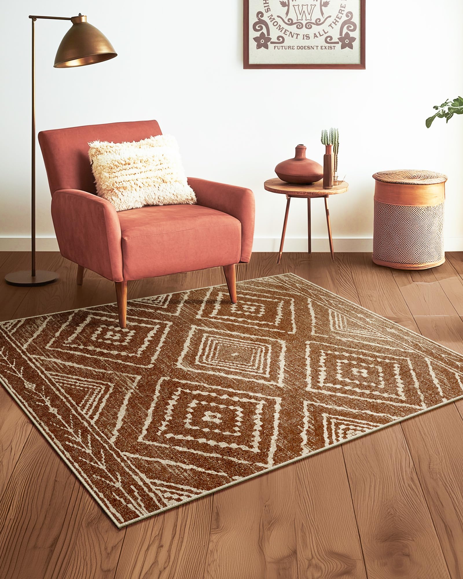 BESTSWEETIE Area Rug 2x3 Rug Machine Washable Non-Slip Low Pile Print Pattern Western Rug for Living Room Bedroom Entryway Tribal Series-Abstract/Cowhide