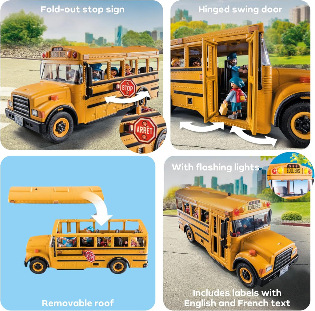 Playmobil School Bus with Accessories and 4 Figures