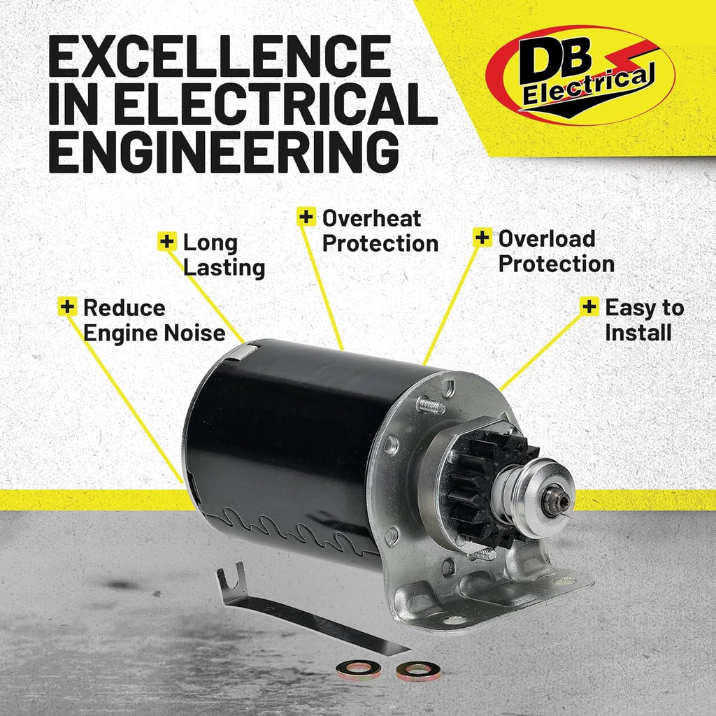 DB Electrical 410-22003 Starter Compatible with/Replacement for Briggs & Stratton, John Deere, and United Tech, Starter Motor for Lawn Mower, Agricultural Machinery, and Heavy Equipment