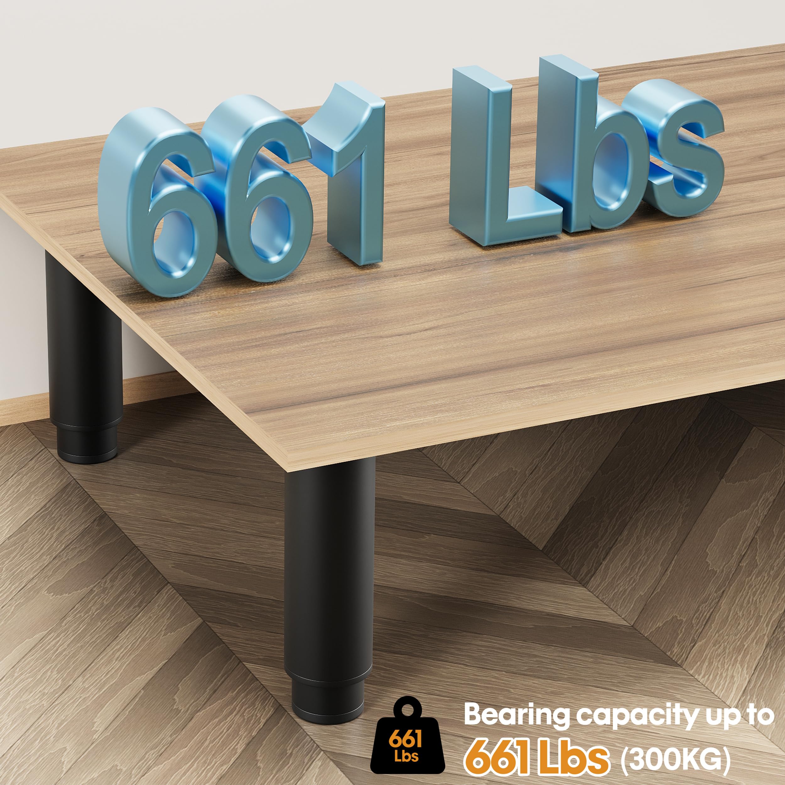 Metal Adjustable Furniture Legs 5.12-9.45 inch, Wlrrcwdttc Sofa Legs Cabinet Legs Adjustable Height Replacement Support Legs for Bed/Couch/Dresser/Chair/Coffee Table, Legs for Furniture Set of 2-Black