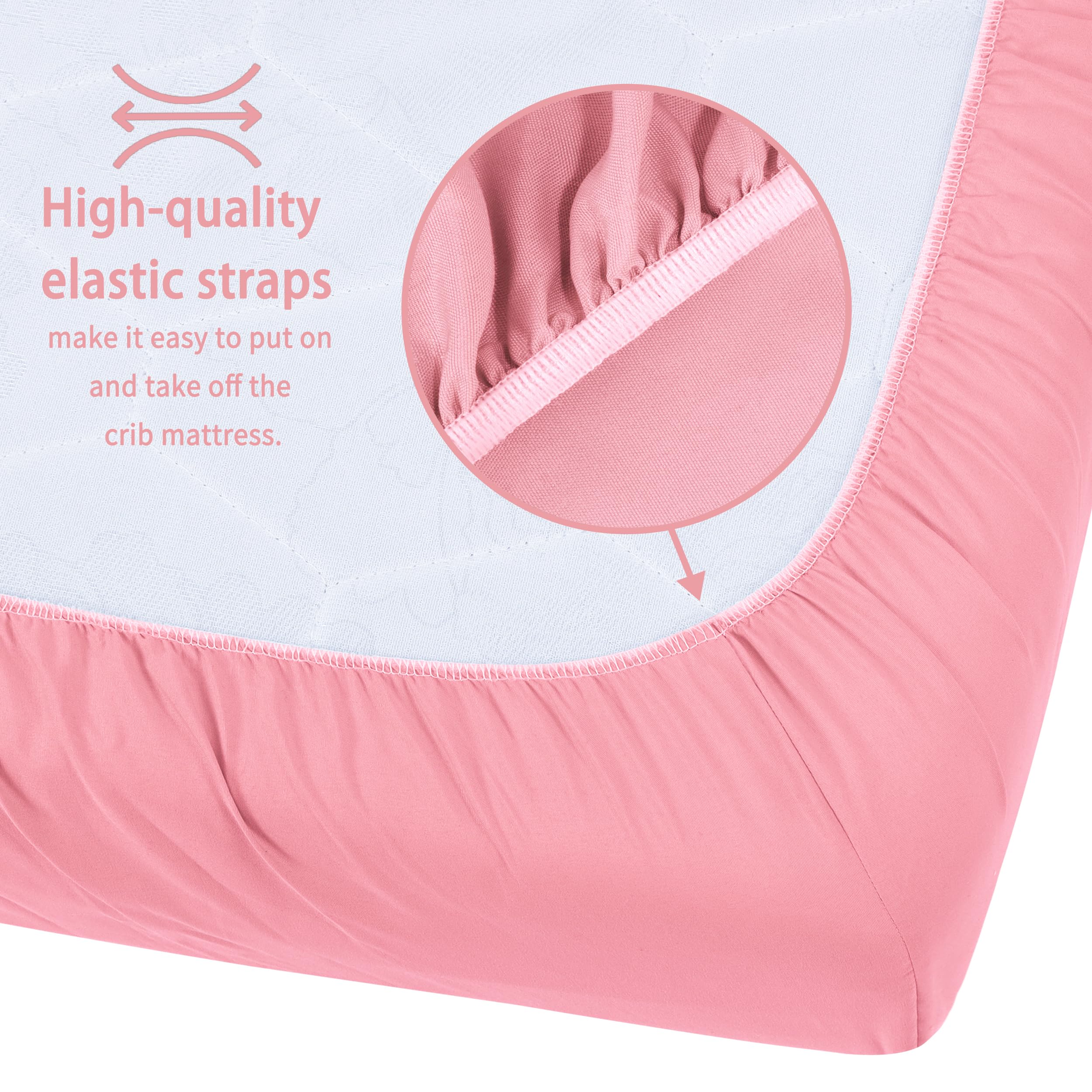 GUNTAIL Baby Crib Sheets for Boys Girls, 2 Pack Fitted Crib Sheet for Standard Crib and Toddler Mattress, Soft Microfiber Baby Sheet 52x28x8in (Brown & Green)