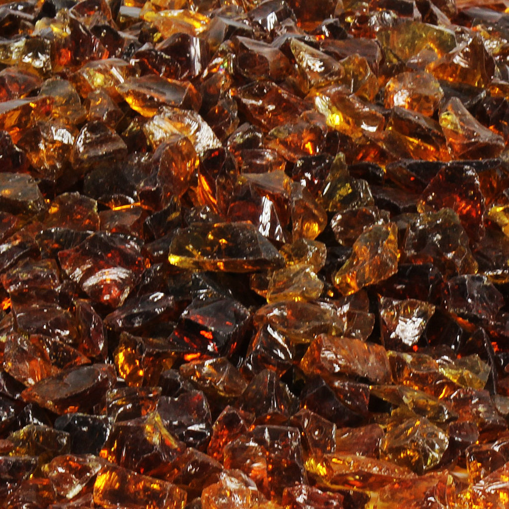 Hiland RGLASS-2-AMB Fire Glass, 20 lb, Amber