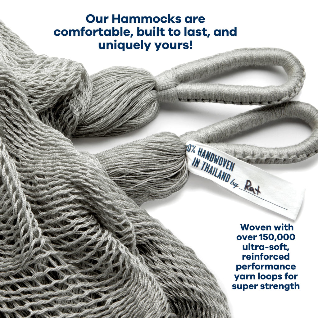 Handwoven Hammock by Yellow Leaf Hammocks - Double Size, Fits 1-2 PPL, 400lb max - Weathersafe, Super Strong, Easy to Hang, Ultra Soft, Artisan Made - Color: Natural Khaki