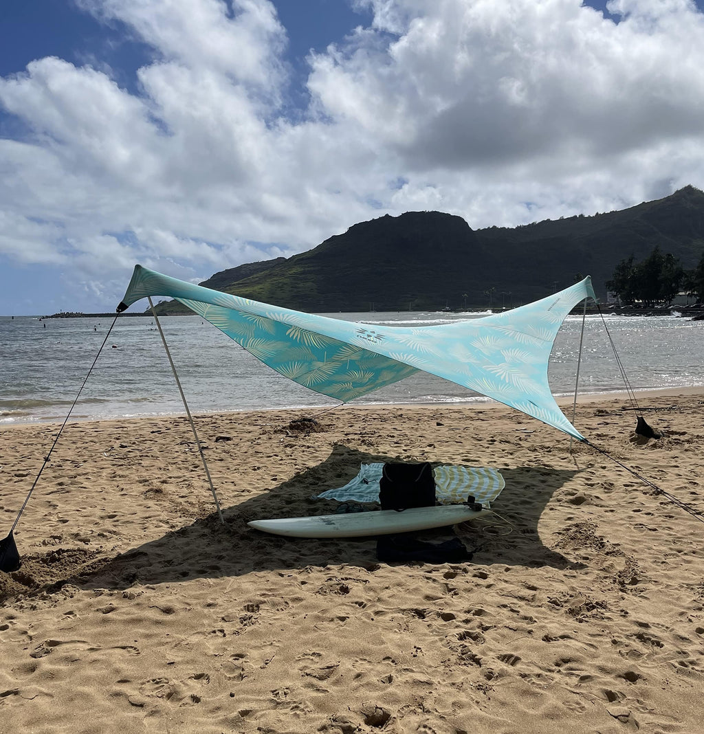 Neso Grande Portable Beach Tent Sun Shelter - Lightweight Beach Shade Canopy - Easy Setup for Family Outings - Patented Reinforced Corners - UPF 50+ Sun Protection - 7ft Tall, 9 x 9ft