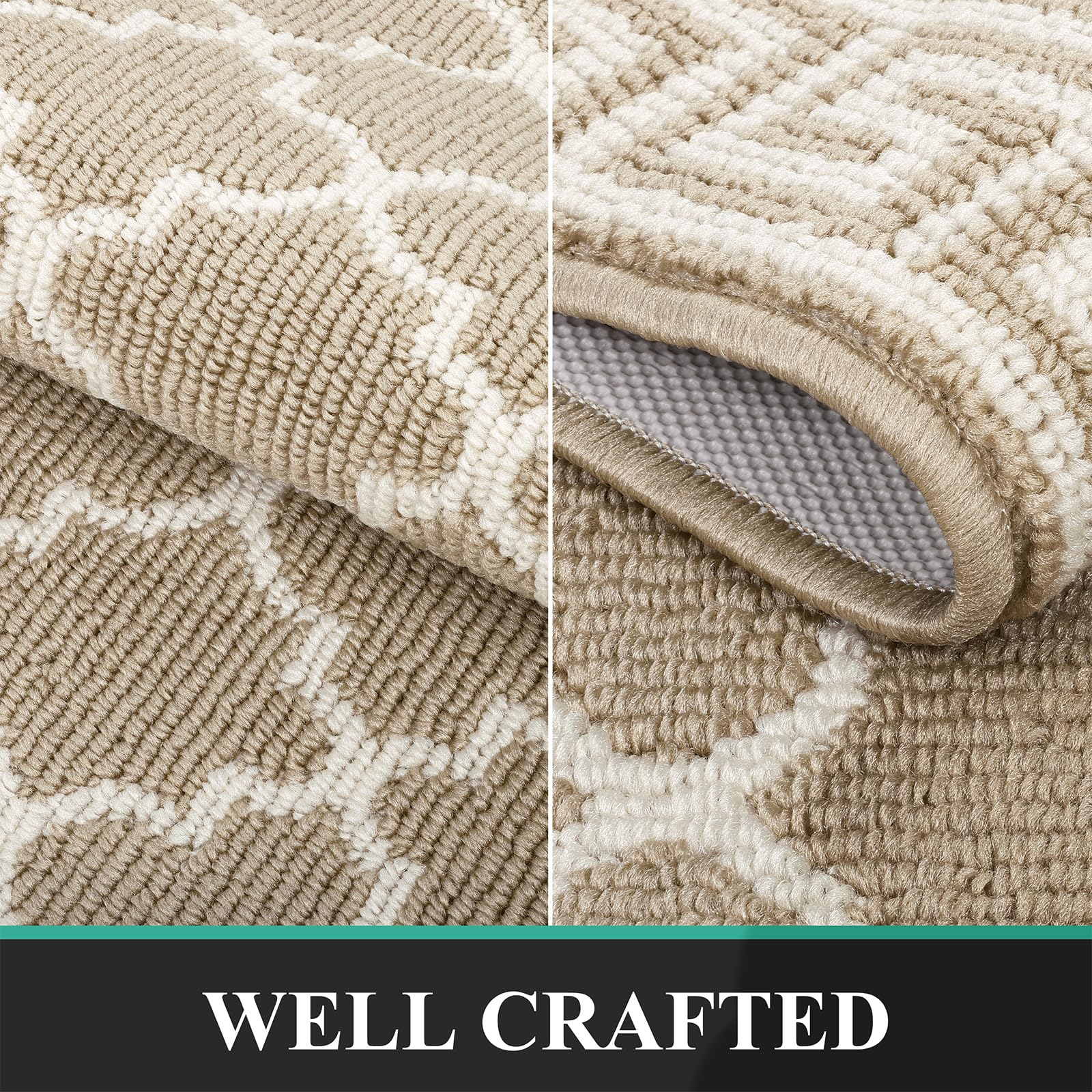 Pauwer Door Mat Indoor Entrance 20"x60" Absorbent Dirt Trapper Welcome Mats for Front Door Washable Entryway Rugs Ultra Thin Doormat Non Slip Runner Rugs for Hallway Kitchen Laundry Room, Beige