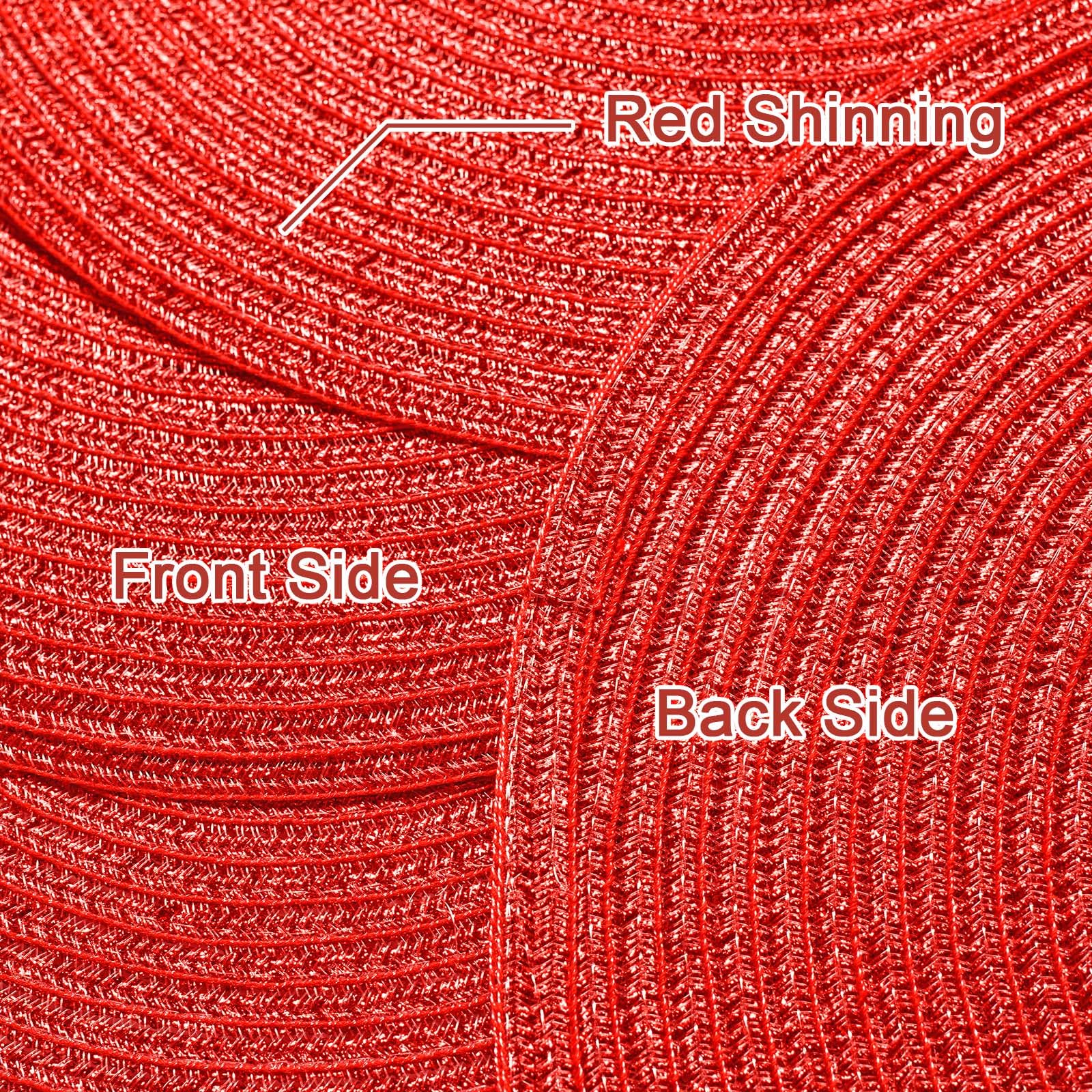 AHHFSMEI Round Placemats Set of 6 Heat Resistant Washable Non-Slip Woven Braided Table Mats for Dining Table Kitchen & Home Decor (Beige)