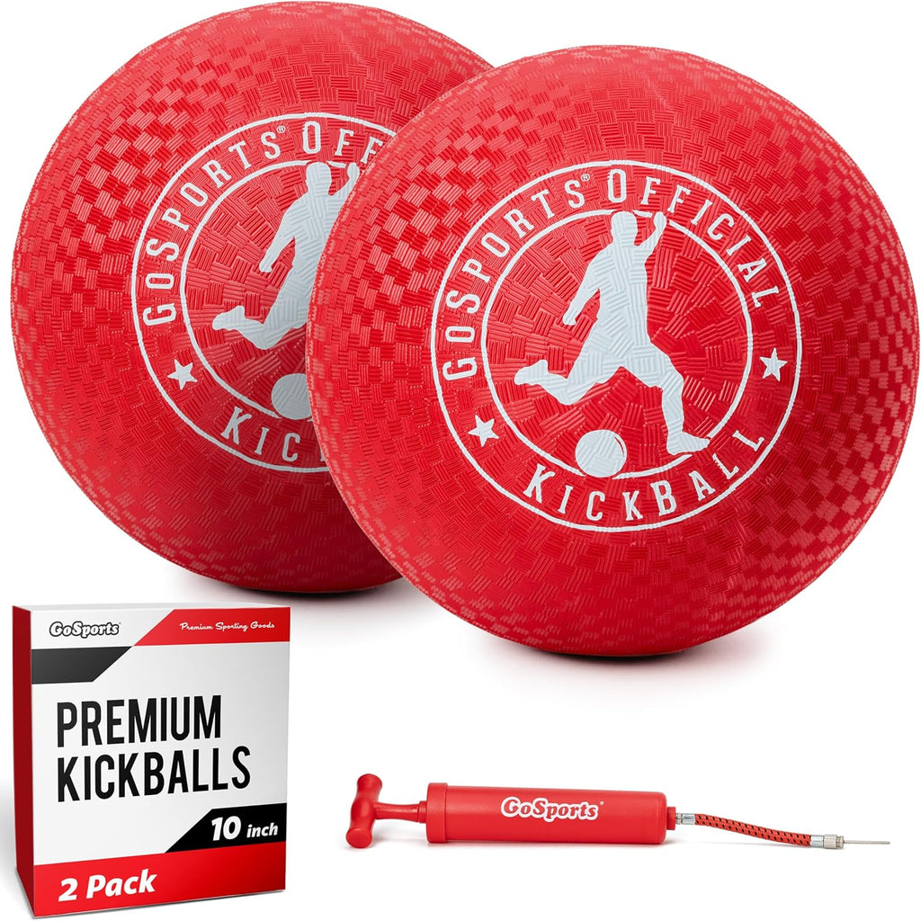 GoSports Official Kickball with Pump (2 Pack), 10"