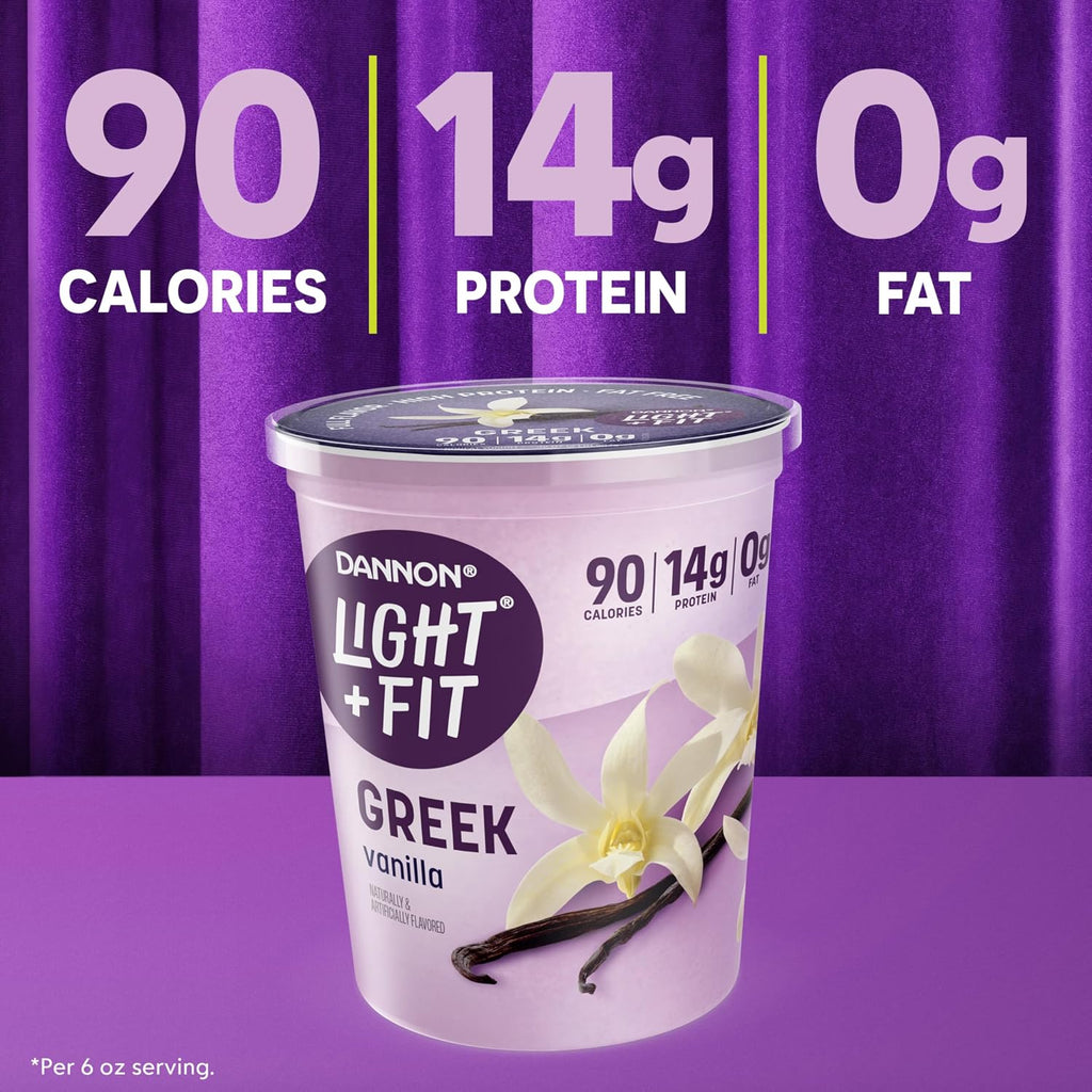 Light & Fit by Dannon Greek Nonfat Yogurt, Vanilla, Gluten-Free, 32 oz.