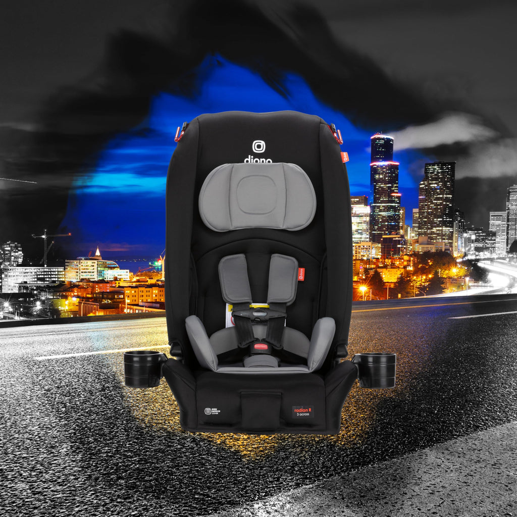 Diono Radian 3R, 3-in-1 Convertible Car Seat, Rear Facing & Forward Facing, 10 Years 1 Car Seat, Slim Fit 3 Across, Jet Black