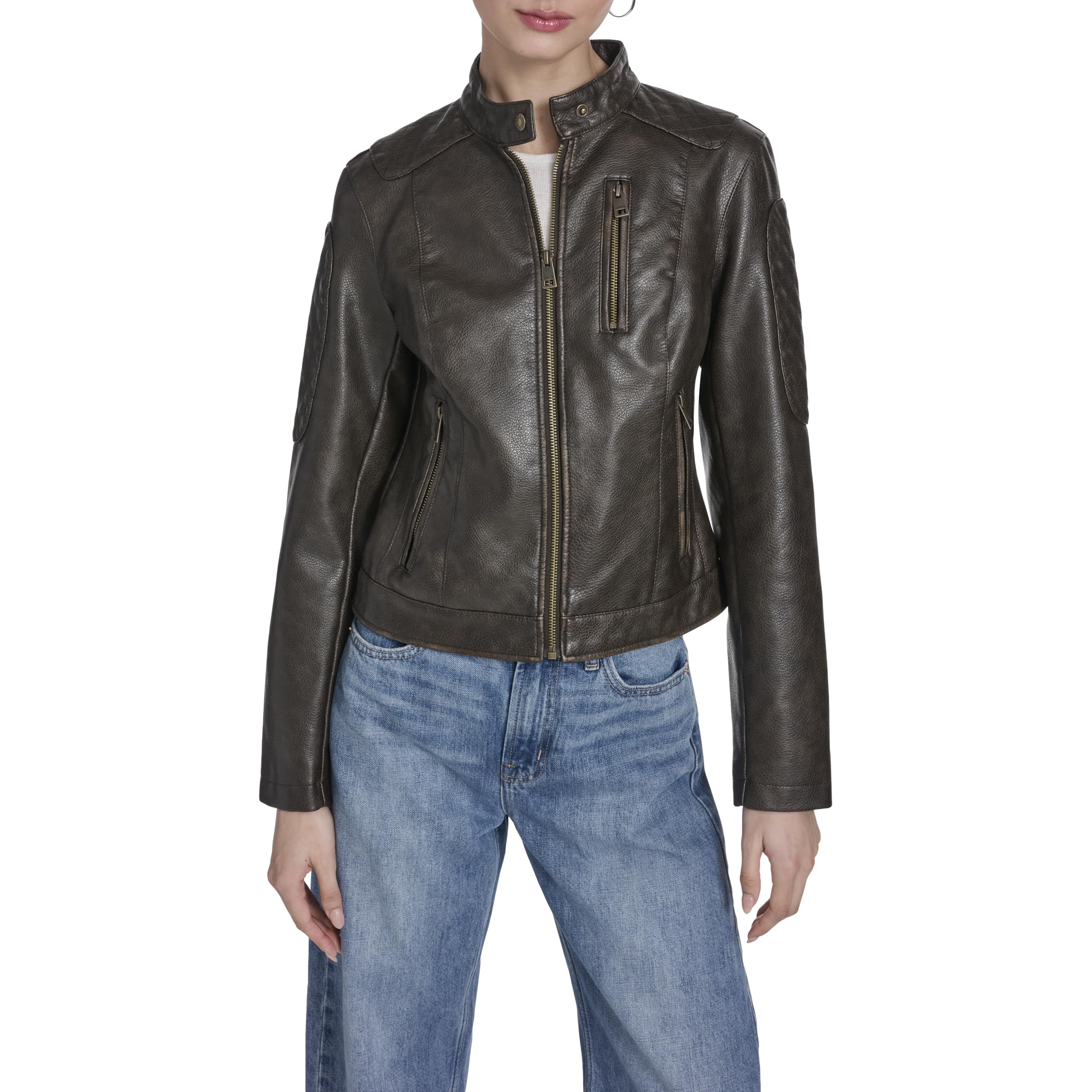 LEVI'S womens Faux Leather Motocross Racer Jacket (Standard and Plus)