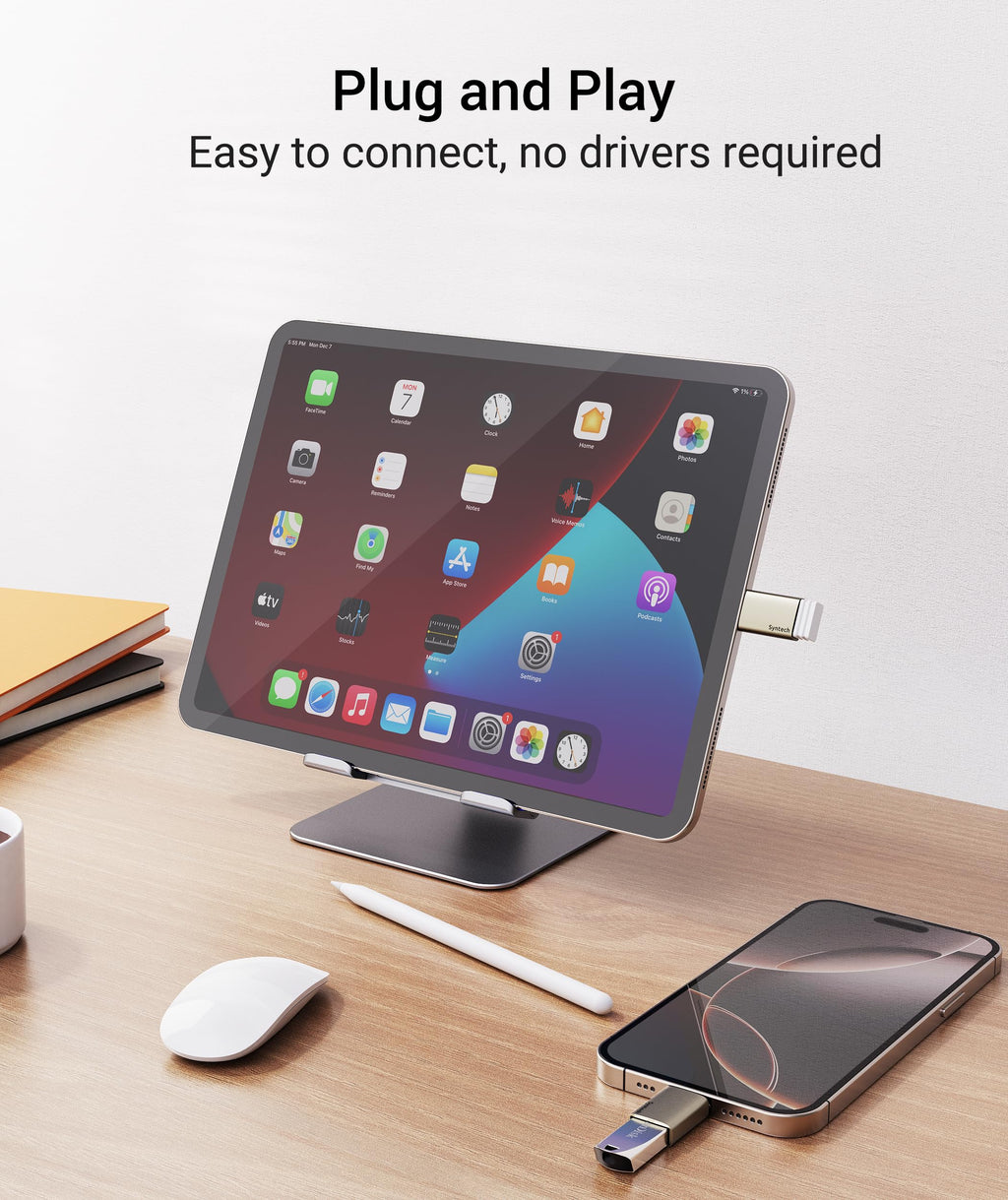 Syntech USB C to USB Adapter (2 Pack), 10Gbps USB3.2 Gen 2 Fit Side by Side, Type C Male to A 3.2 Female Adapter Compatible with iPhone 17e 17 Pro Max/iPad/iMac/MacBook Pro & Thunderbolt 5/4 Devices