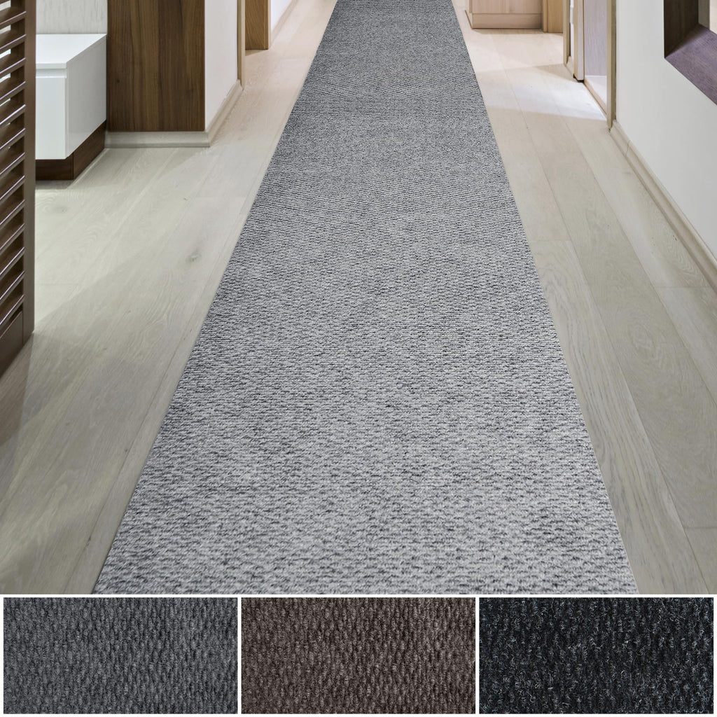 iCustomRug Entryway Mat, 3 x 4ft, Charcoal, Indoor/Outdoor, Waterproof TPR Backing, Low-Profile All-Weather Utility Carpet