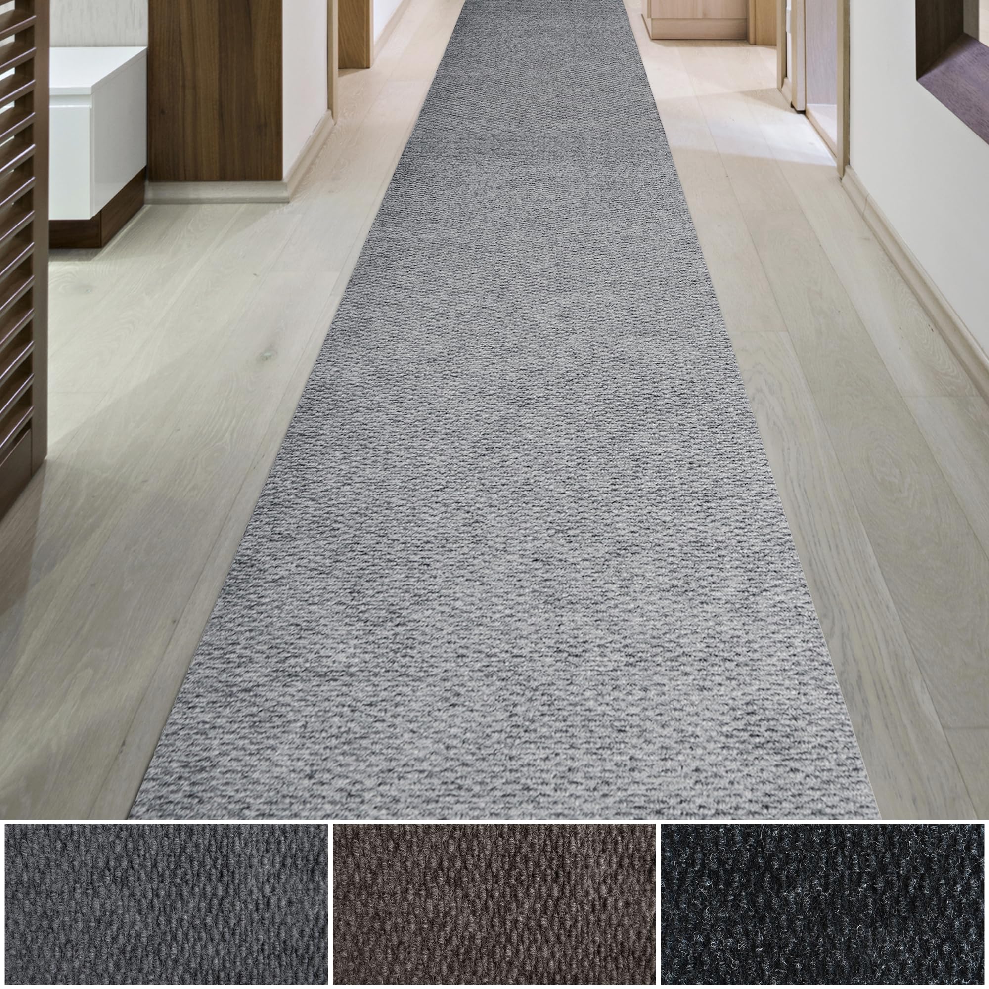iCustomRug Entryway Mat, 3 x 4ft, Charcoal, Indoor/Outdoor, Waterproof TPR Backing, Low-Profile All-Weather Utility Carpet