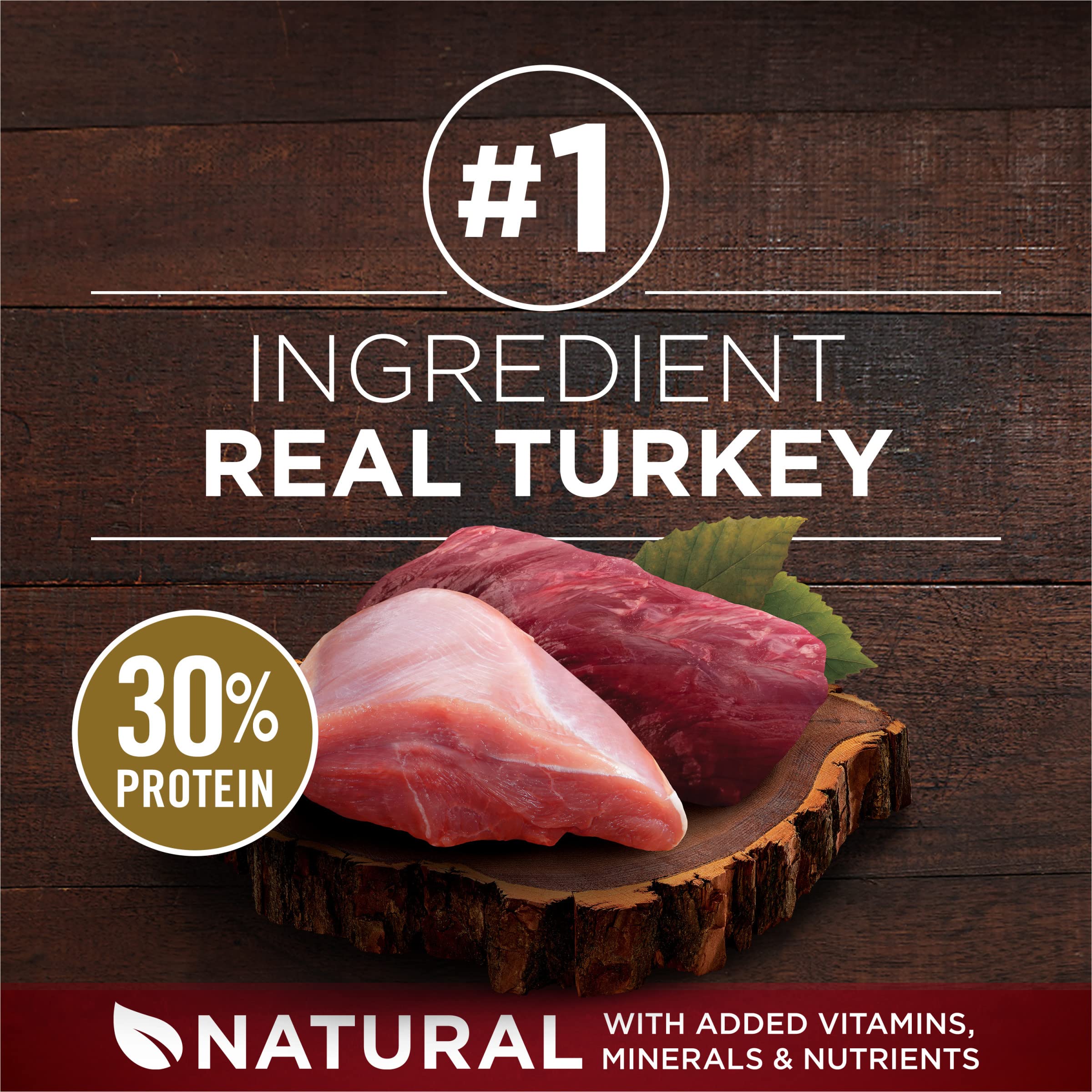 Purina ONE Natural High Protein Dry Dog Food Dry True Instinct with Real Beef and Salmon With Bone Broth and Added Vitamins, Minerals and Nutrients - 15 lb. Bag
