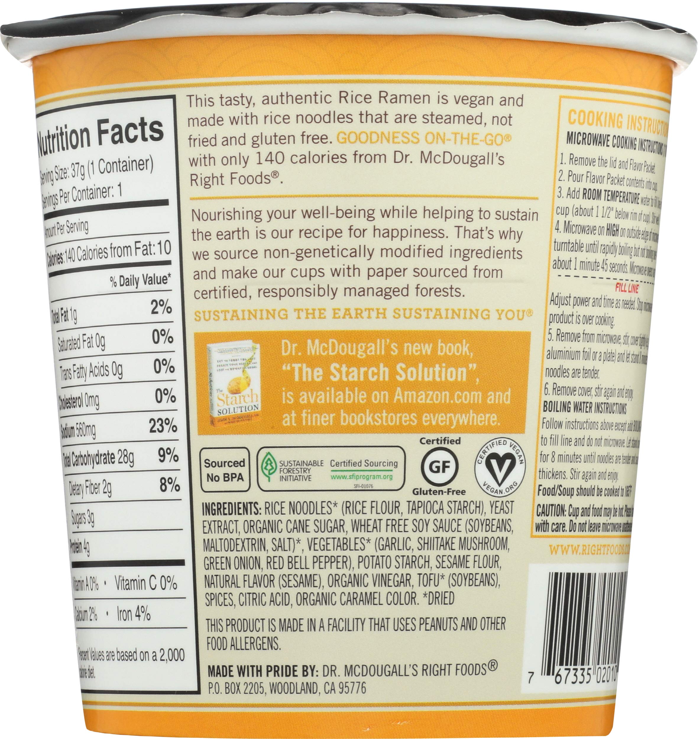 Dr. McDougall's Vegan Black Bean & Lime Soup, 3.4 oz