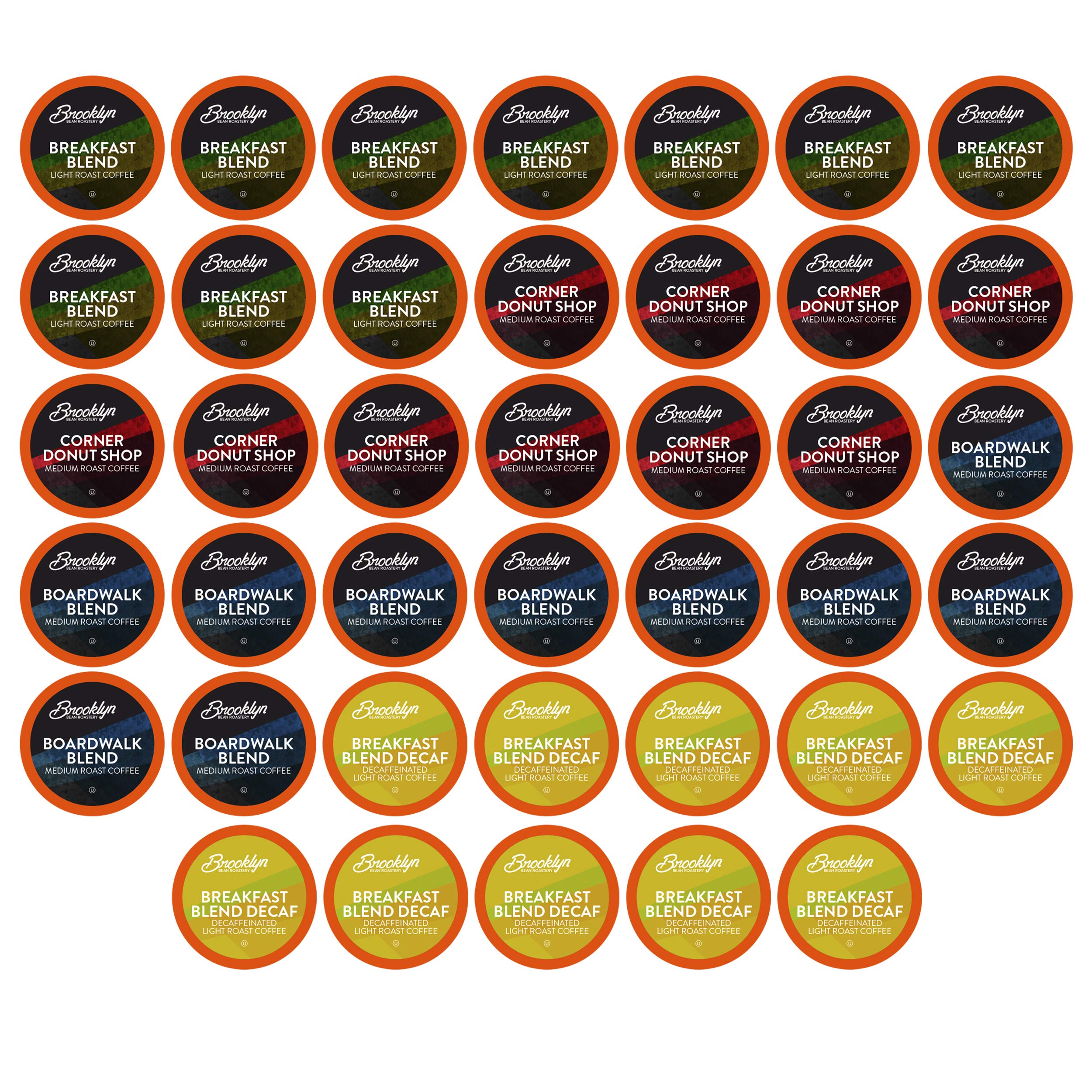 Brooklyn Beans Coffee Pods, Medium Roast Gourmet Variety Pack - Compatible with Keurig K Cup Brewers Including 2.0 Machines, 40 Count