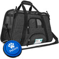 PetAmi Airline Approved Pet Carrier for Cats & Small Dogs, Soft Sided TSA Travel Carrier Bag with Sherpa Bed, Breathable Mesh Ventilation, Collapsible Bowl, Fits Under Seat, Up to 18 lbs, Small Black