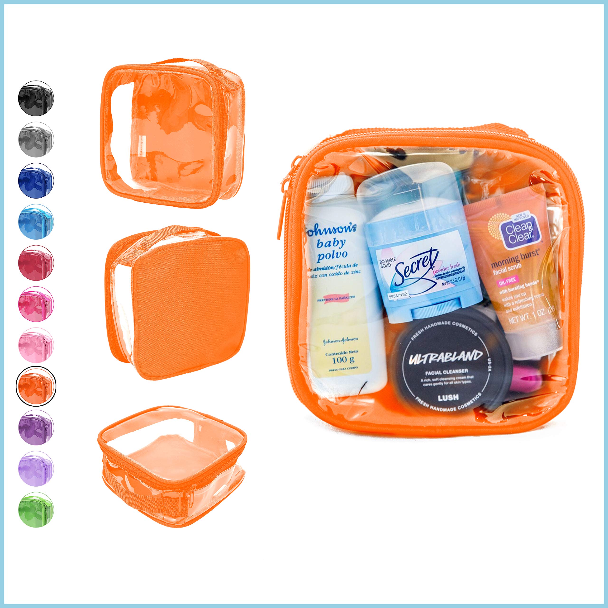 EzPacking Clear TSA Approved 3-1-1 Travel Toiletry Bag for Carry On/Quart Size Transparent Liquids Pouch for Airport Security/Reusable See Through Vinyl & PVC Plastic Organizer Men Women (Black)