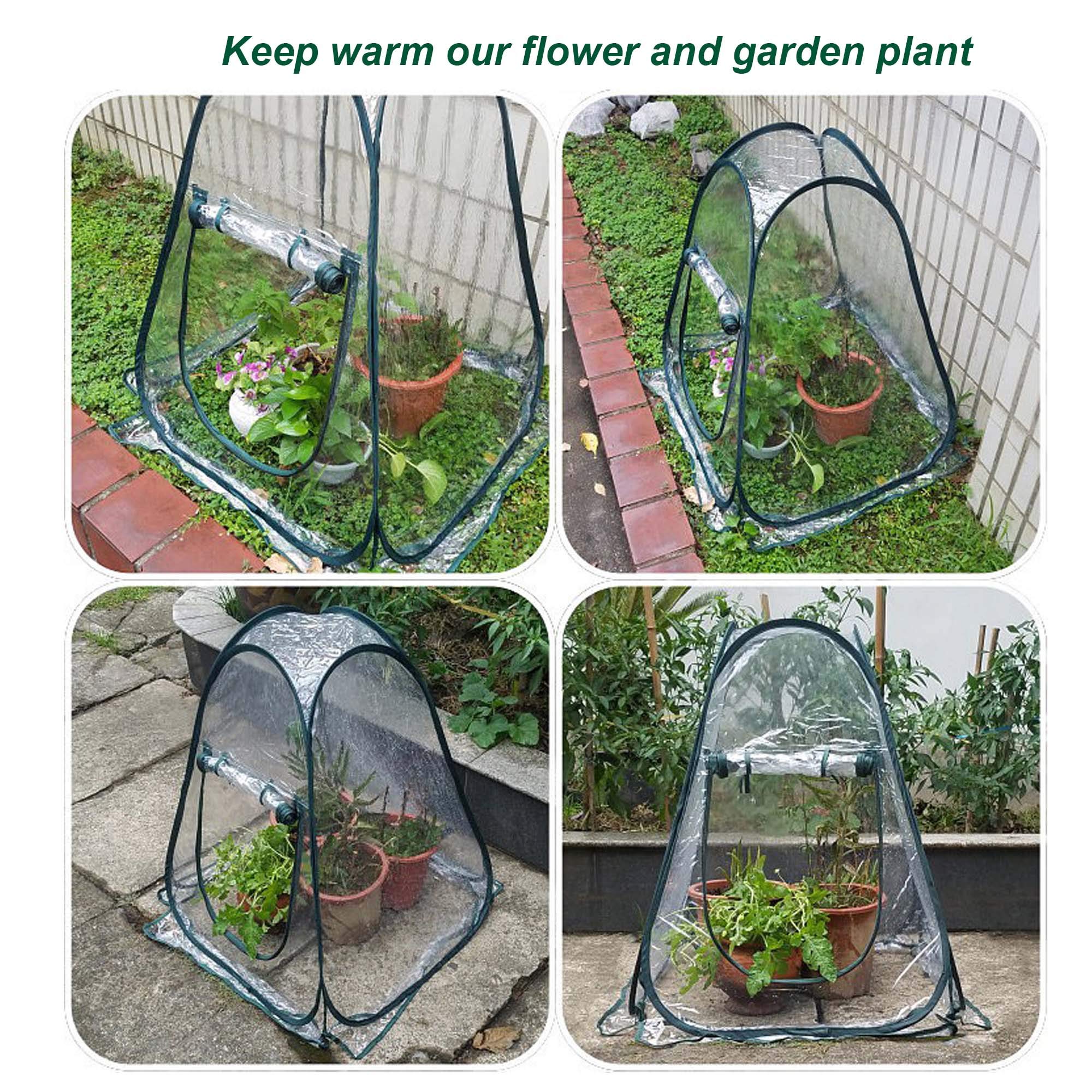Porayhut Pop Up Greenhouse Tent,Portable X-Large Walk-in Flower House ,Indoor Outdoor Gardening Plant Sunshine Room with PE Mesh Cloth Cover for Protecting Plant from Cold Frost & Birds