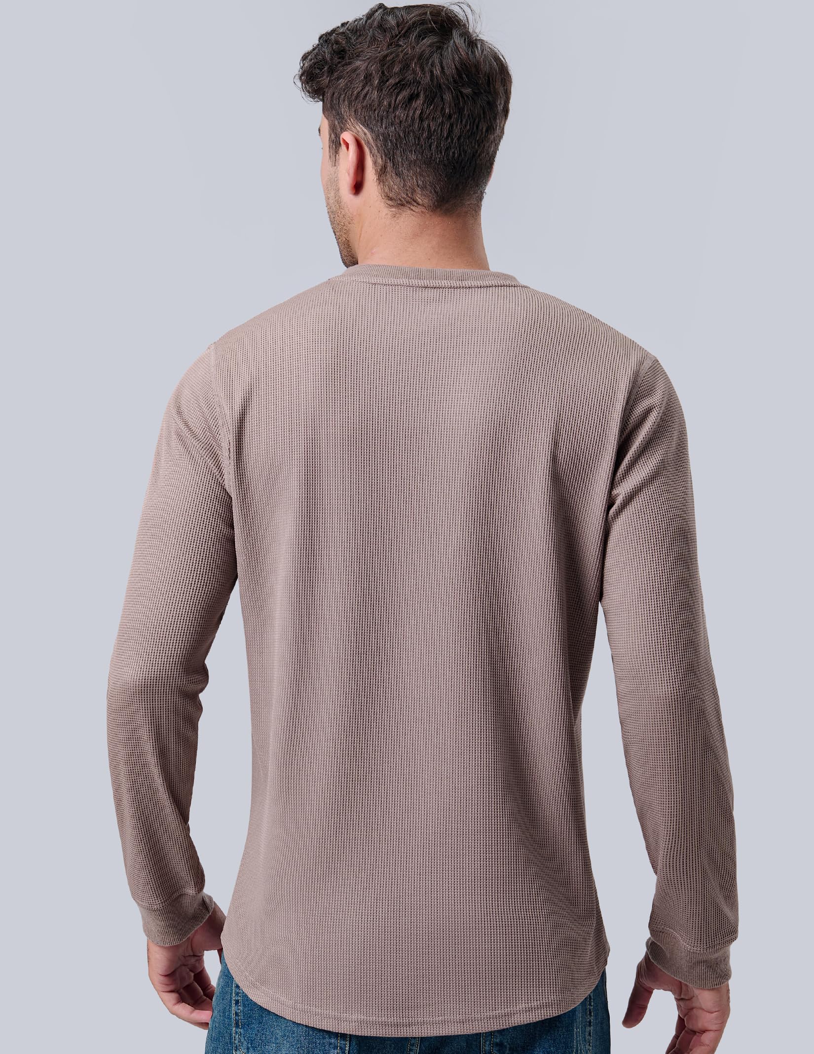 Liberty Pro 3 Pack Mens Waffle Henley Thermal Long Sleeve Shirts, Casual Fitted Fall Shirts for Men