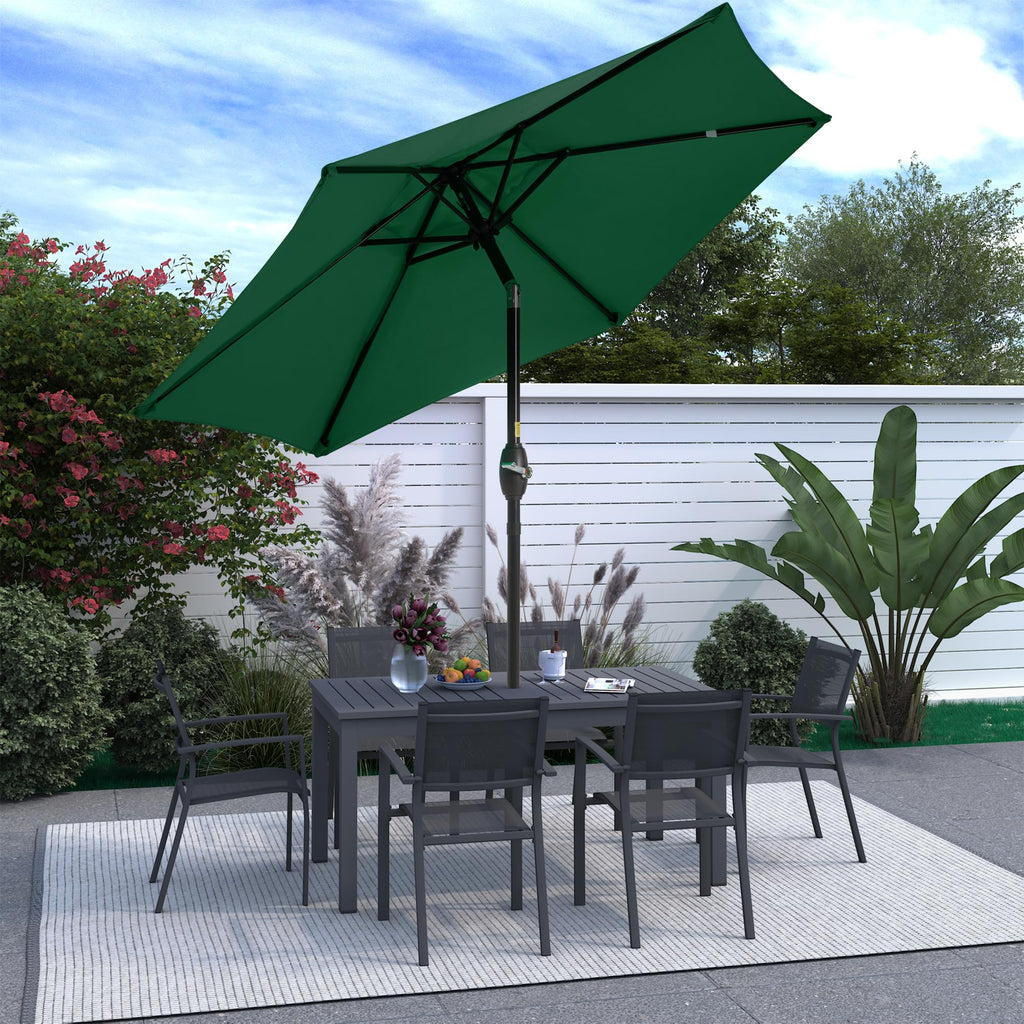 SUNVIVI OUTDOOR Outdoor Patio Umbrella, Patio Umbrella, Market Umbrella, Large Outdoor Umbrella, Metal Pole Umbrella with Push Button Tilt and Crank, Polyester Canopy
