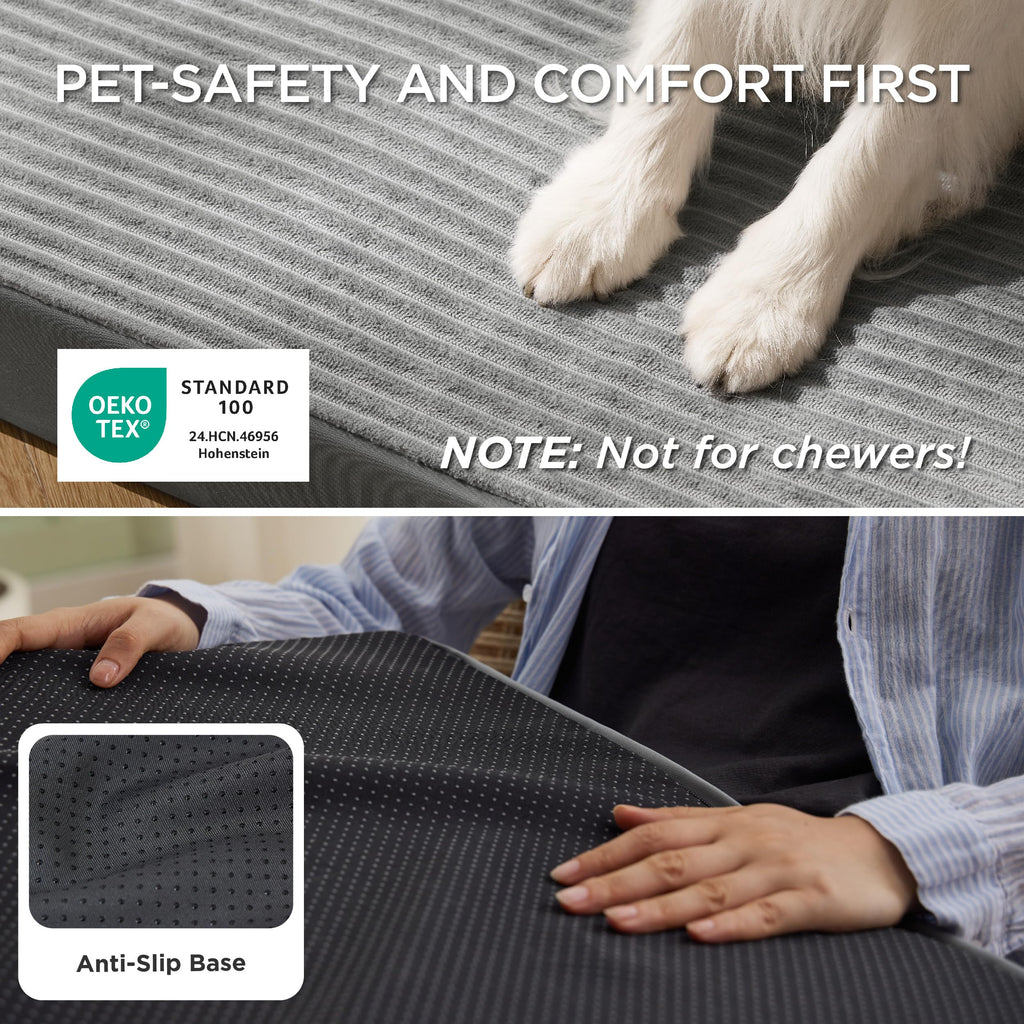 Bedsure ComfyFleece Dog Bed for Small Dogs - Orthopedic Pet Beds with Removable Washable Cover, NOT Waterproof Egg Crate Foam Puppy Mat, Suitable for Pet Up to 20 lbs, 23"x17"x2.8", NOT for Chewers