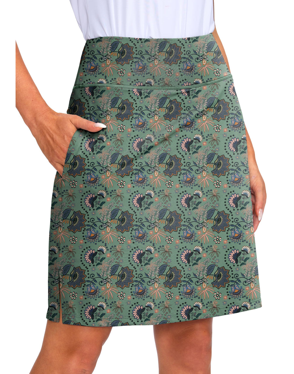 Viodia Women's 20" Knee Length Skorts Skirts UPF50+ Athletic Tennis Golf Skirt for Women Casual Summer Skirts