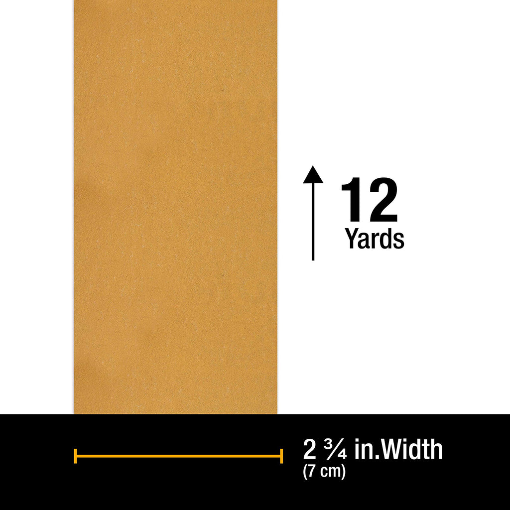 Dura-Gold Premium - 40 Grit Gold - Hook & Loop Backing Longboard Continuous Sandpaper Roll, 2-3/4" Wide, 12 Yards Long - For Automotive & Woodworking Air File Long Board Sanders, Hand Sanding Blocks