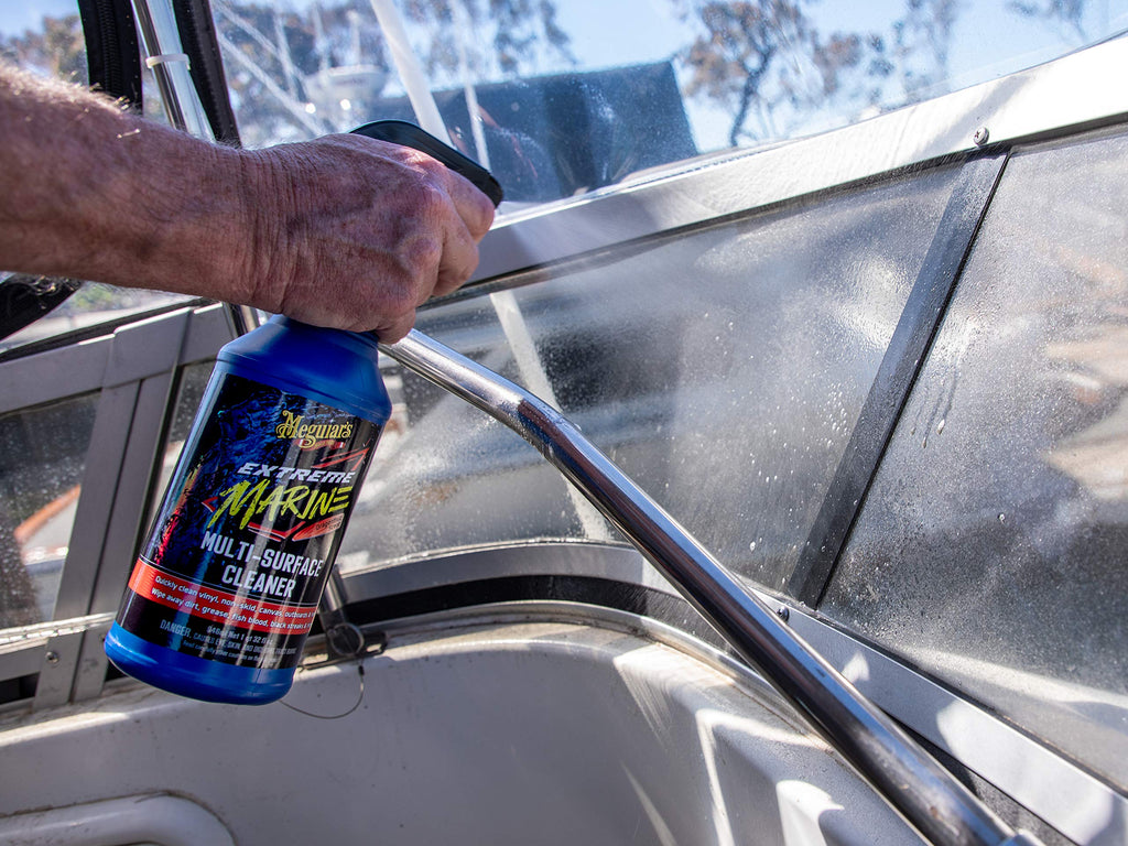 Meguiar's Extreme Marine Multi-Surface Cleaner M180332 - Pro Multi-Surface Cleaner for RV and Marine Detailing, Removes Dirt Grime & Stains from Vinyl, Gel Coat, Non Skid, Carpet and More, 32 Oz Spray