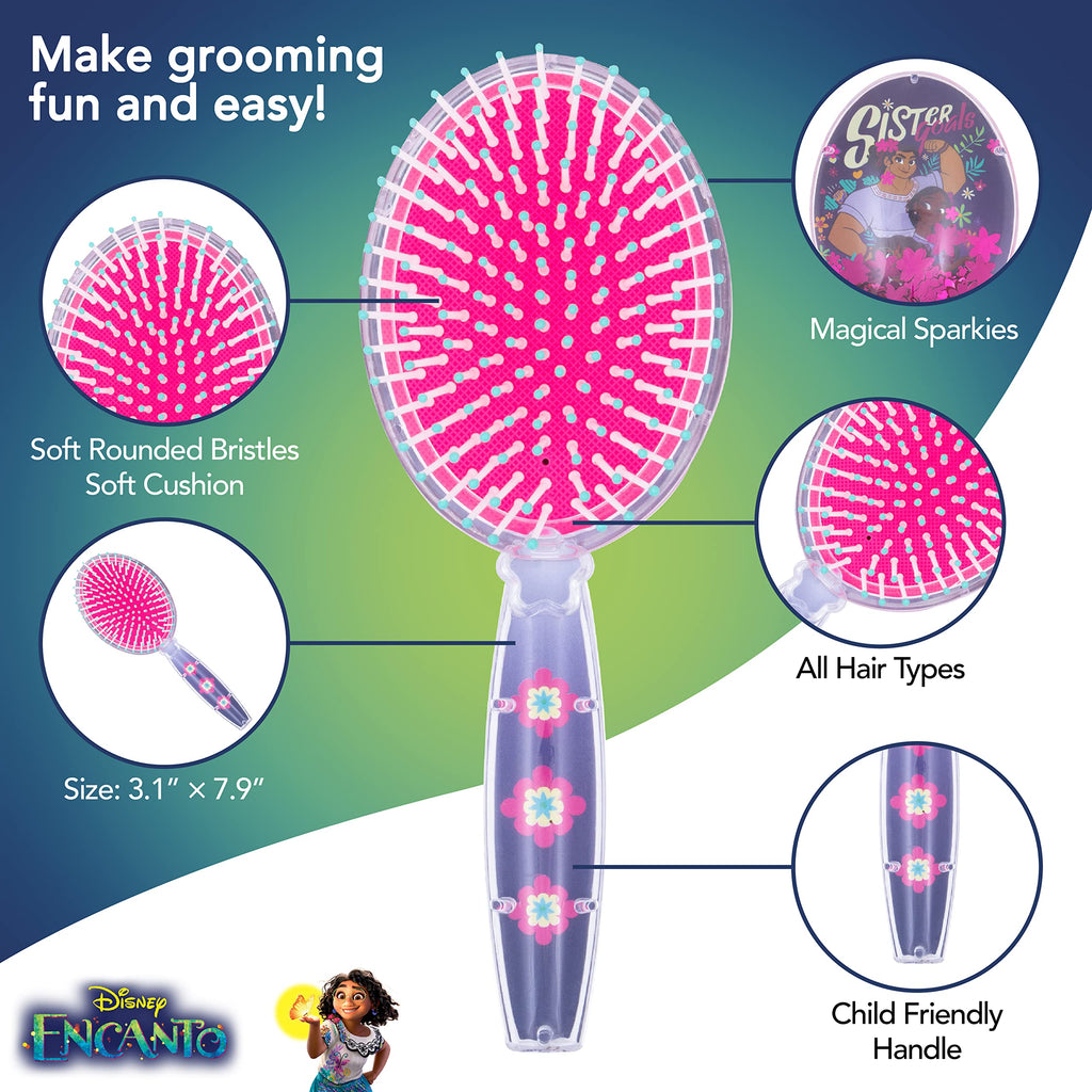 CoComelon Hair Brush with Magical Sparkling Stars Confetti HairBrush, Green - Kids Hair Brush Ages 3+