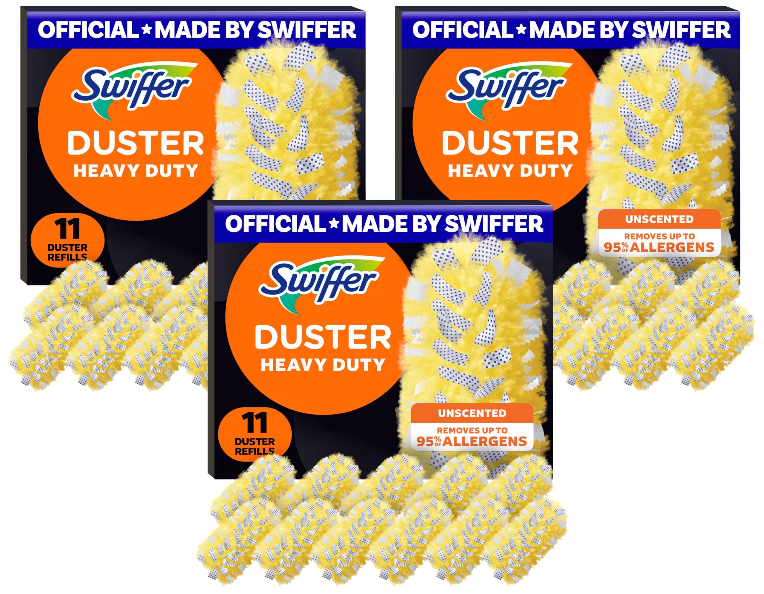 Swiffer Dusters Heavy Duty Multi-Surface Duster Refills for Cleaning, Unscented, 11 Count