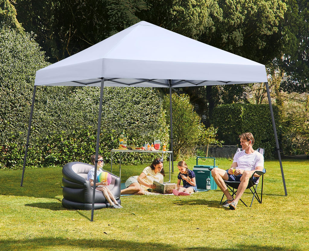 MASTERCANOPY Portable Pop Up Canopy Tent with Large Base (10x10,Dark Gray)
