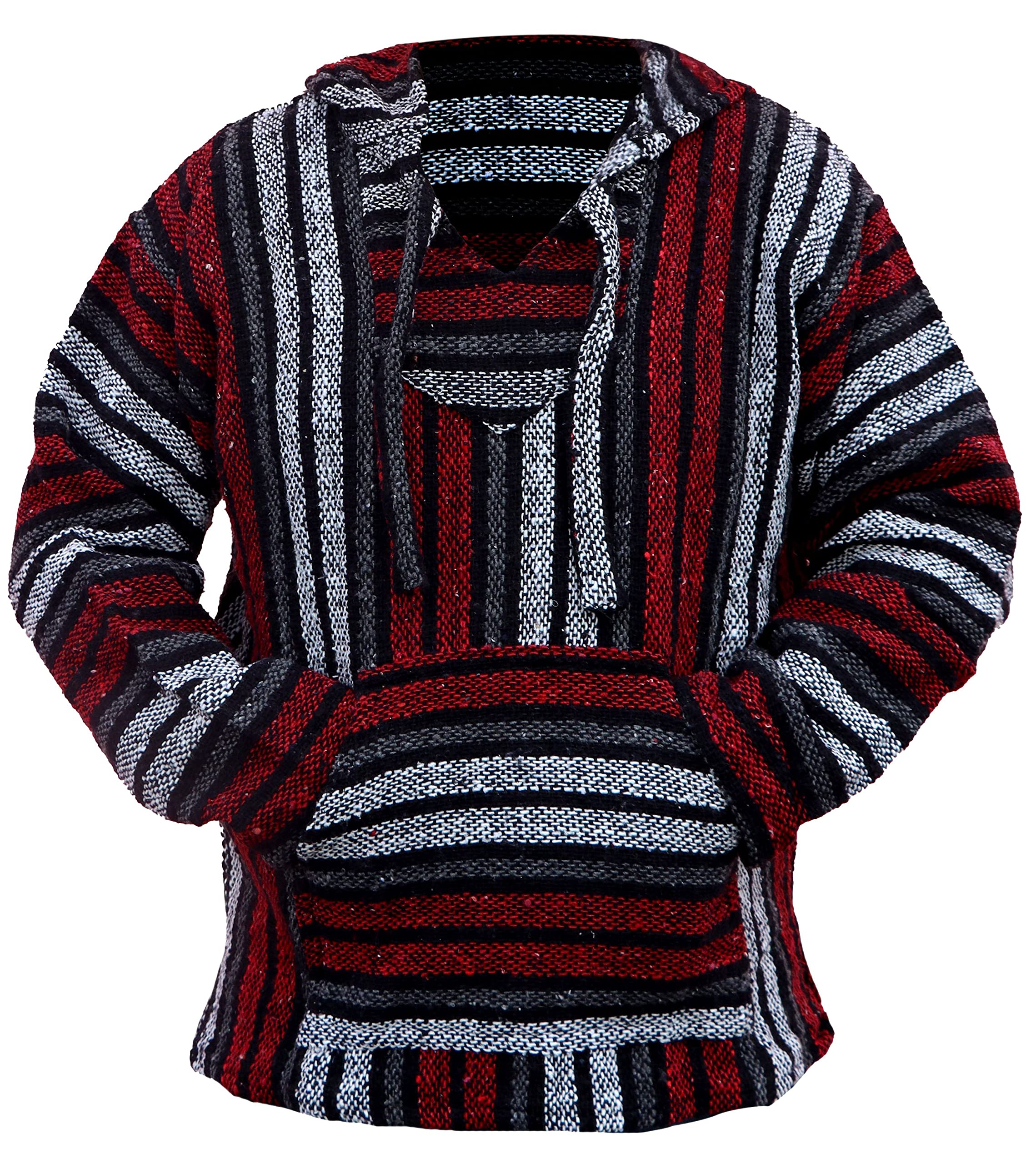 Del Mex Mexican Baja Hoodie Hippie Surf Poncho Sweater Sweatshirt Pullover Jerga