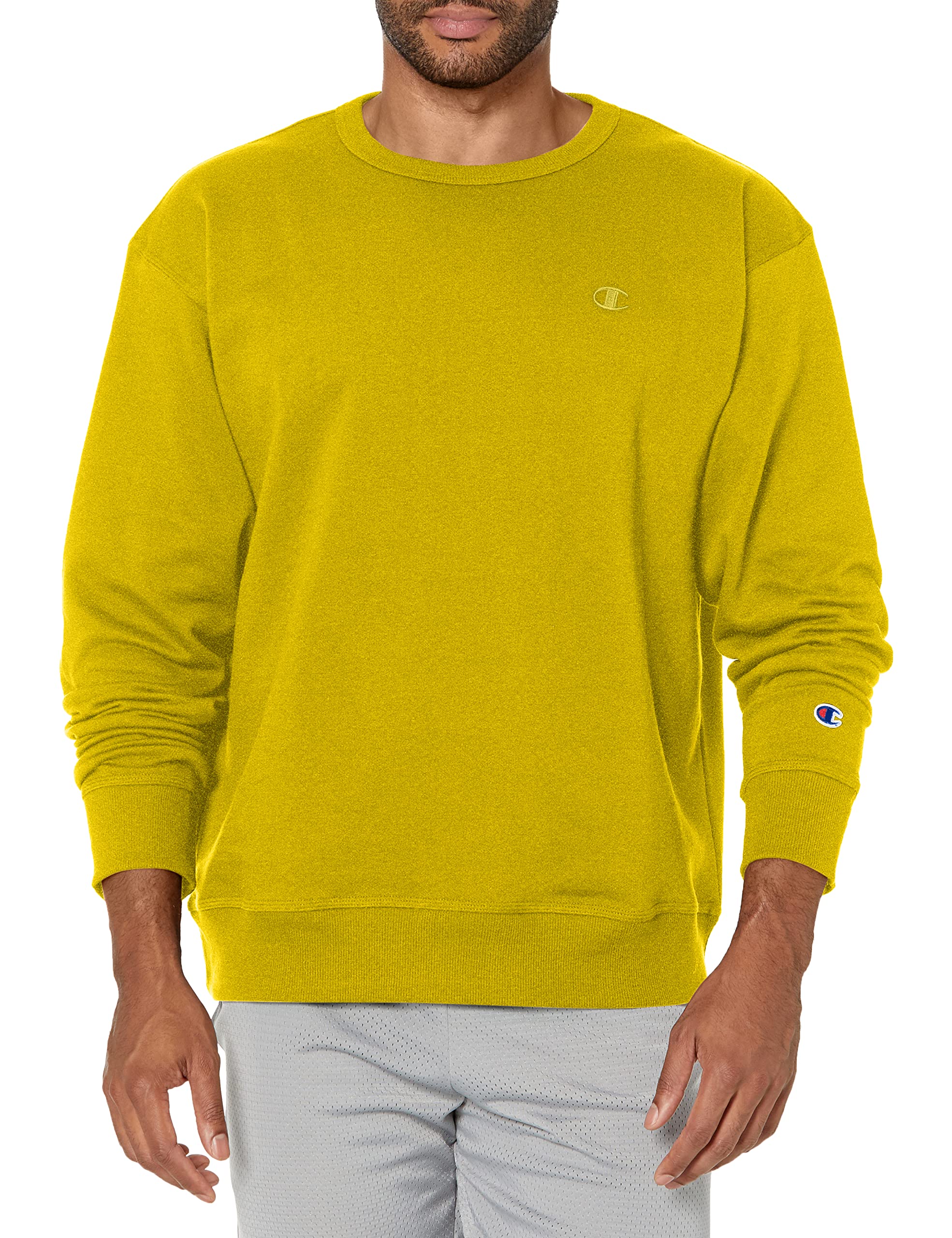 Champion Men's Men's Crewneck Fleece Sweatshirt, Standard Fit, Midweight, C Logo, Available in Regular and Big & Tall