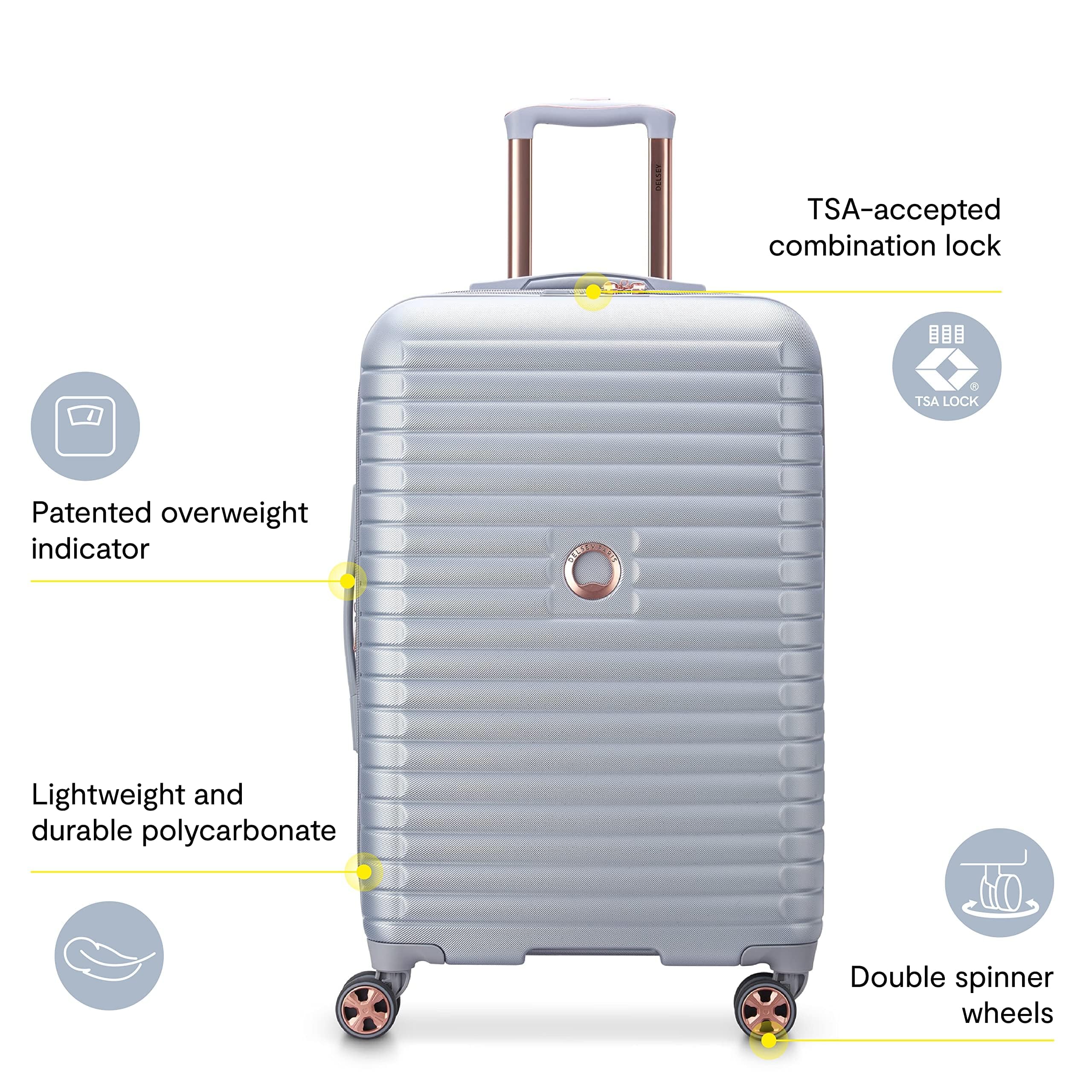 DELSEY PARIS Cruise 3.0 Hardside Expandable Luggage with Spinner Wheels, Black, Carry on 20 Inch