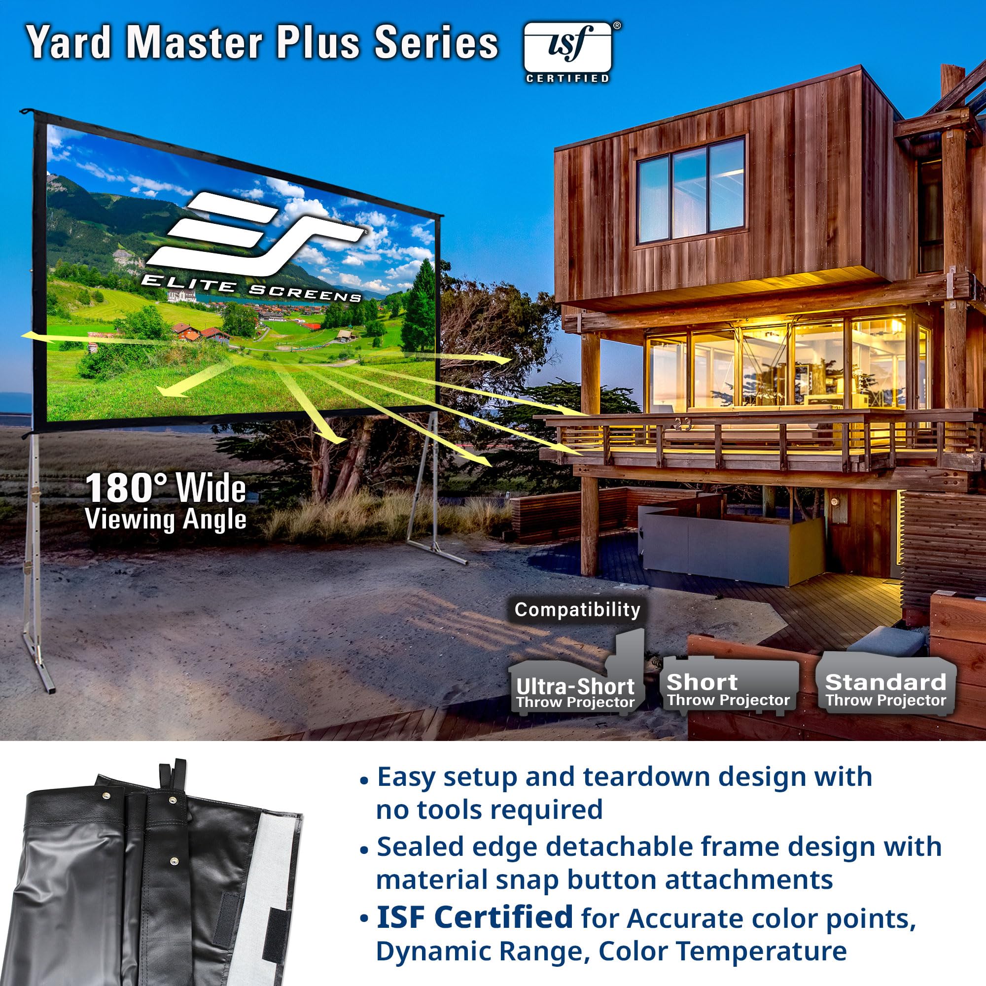 Elite Screens 100-inch Wraith Veil DUAL, 16:9, 0.8 Gain, 150° Viewing Angle, Front & Rear Projection Screen, Yardmaster 2 OMS100H2-Dual