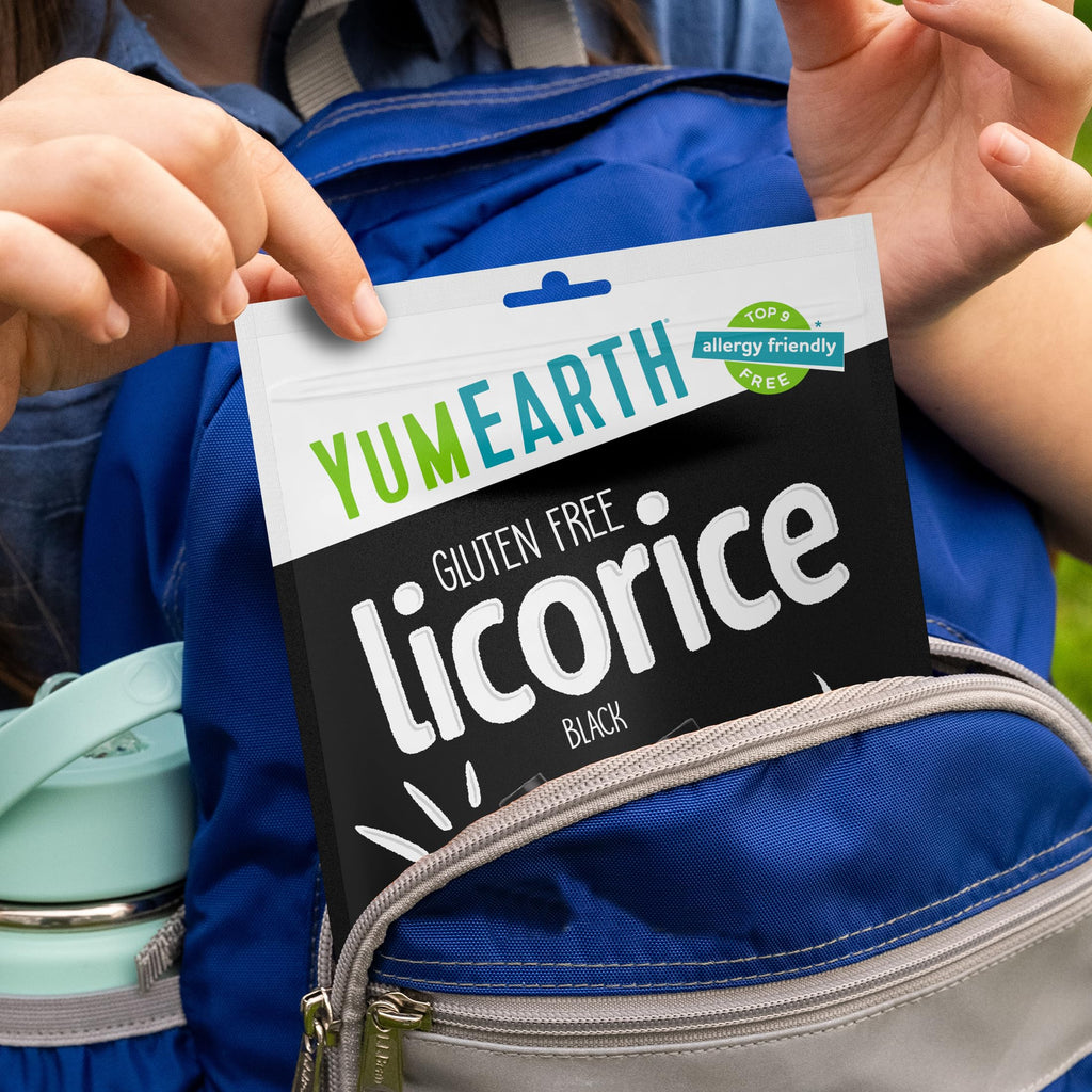 YumEarth Organic Gluten Free Licorice Snack Packs - Allergy Friendly, Gluten Free, Non-GMO, Vegan, No Artificial Dyes - 5 Ounce (Pack of 6) (Black)