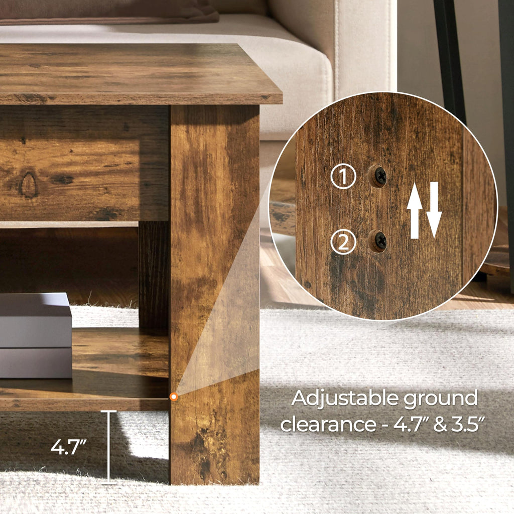 Yaheetech Wooden Coffee Table, Lift Top Coffee Table with Large Hidden Storage Shelf, Lift Tabletop Dining Tables for Living Room, Home Small Space, 38.6in, Black