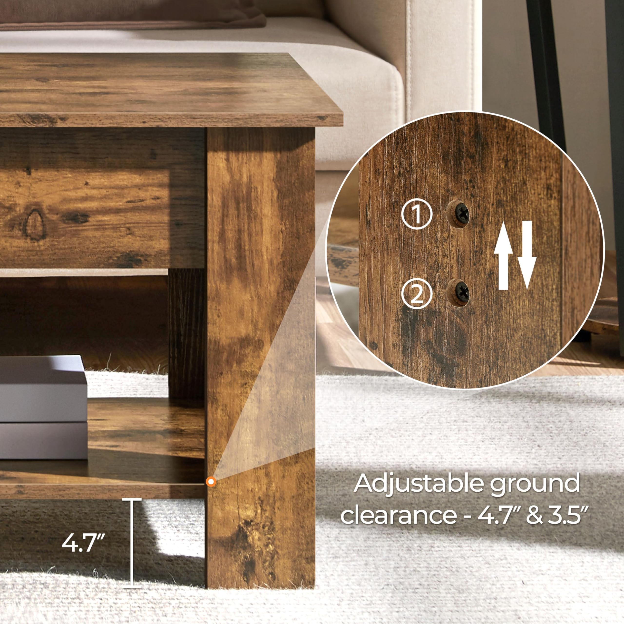 Yaheetech Wooden Coffee Table, Lift Top Coffee Table with Large Hidden Storage Shelf, Lift Tabletop Dining Tables for Living Room, Home Small Space, 38.6in, Black