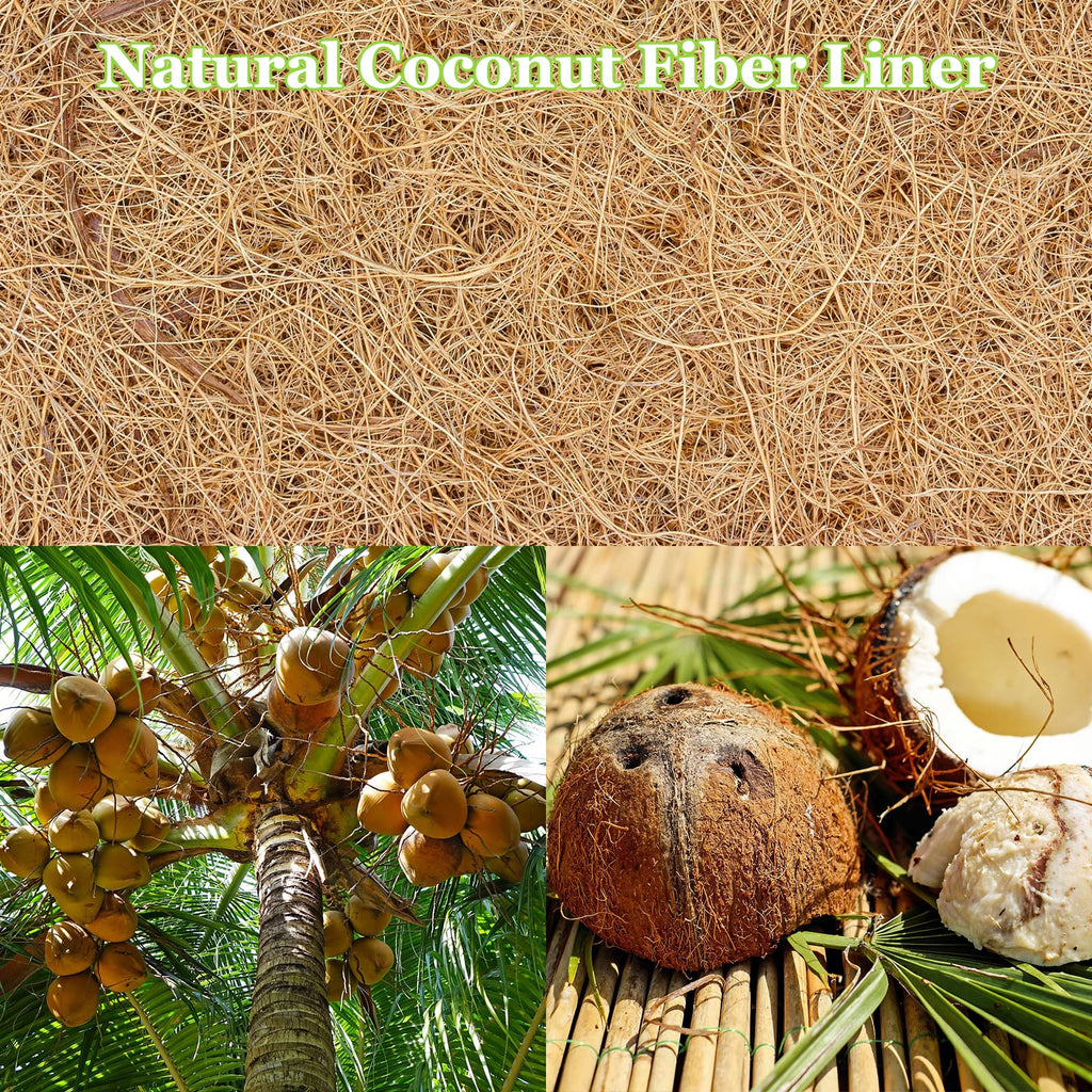 Riare 2 Pack 12 Inch Round Coco Liners Replacement, 100% Natural Coconut Coir Liners for Hanging Baskets, Garden Flower Vegetables Planter Pot, Window Box, Fence, Decks