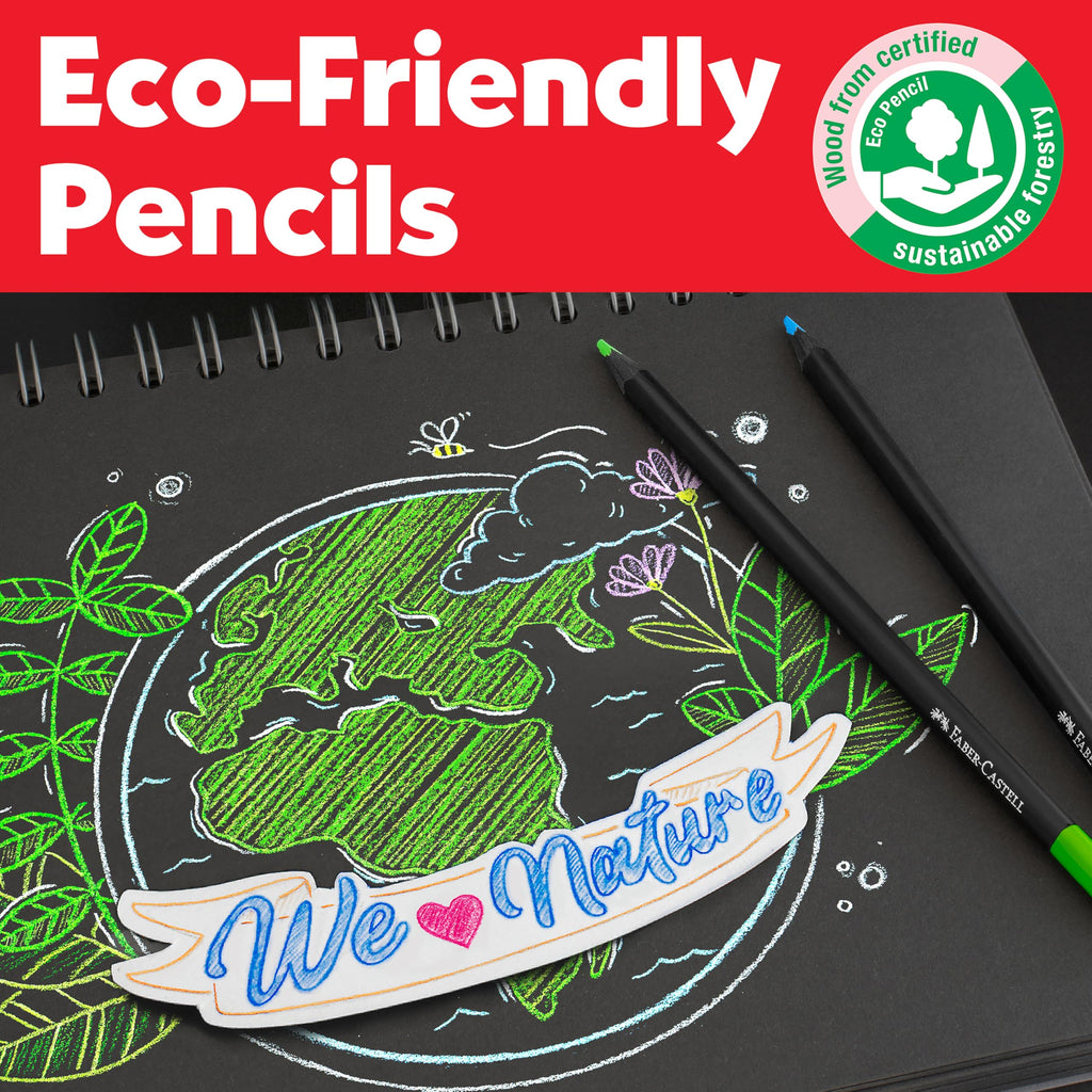 Faber-Castell Black Edition Colored Pencils| Great Back to School Art Supplies | Classic (12 Count)