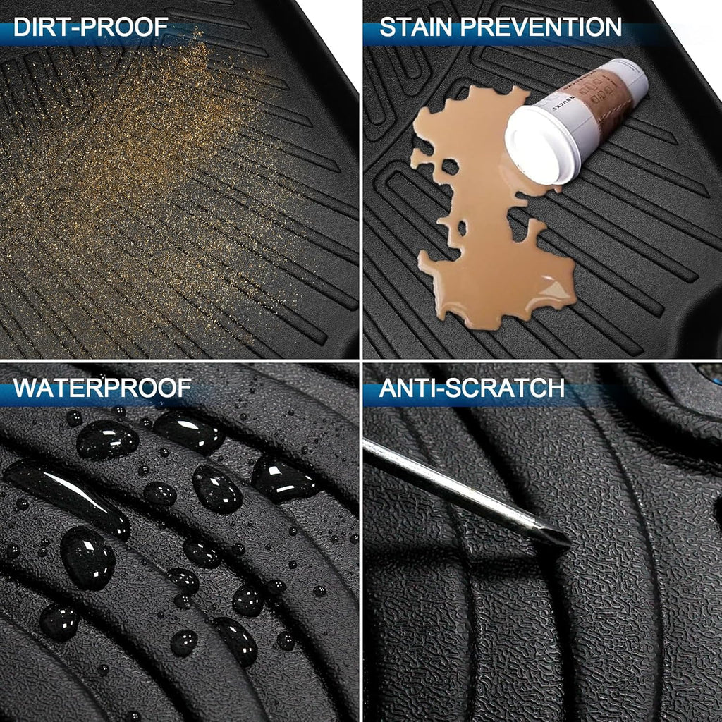 PELEUS Floor Mats for Toyota 4Runner 2003-2009 (4th Gen), All Weather Custom Fit Car Mats & Cargo Liner Set, Odorless TPE Heavy Duty Protection Accessories, Black (Only 5-Seat Models)