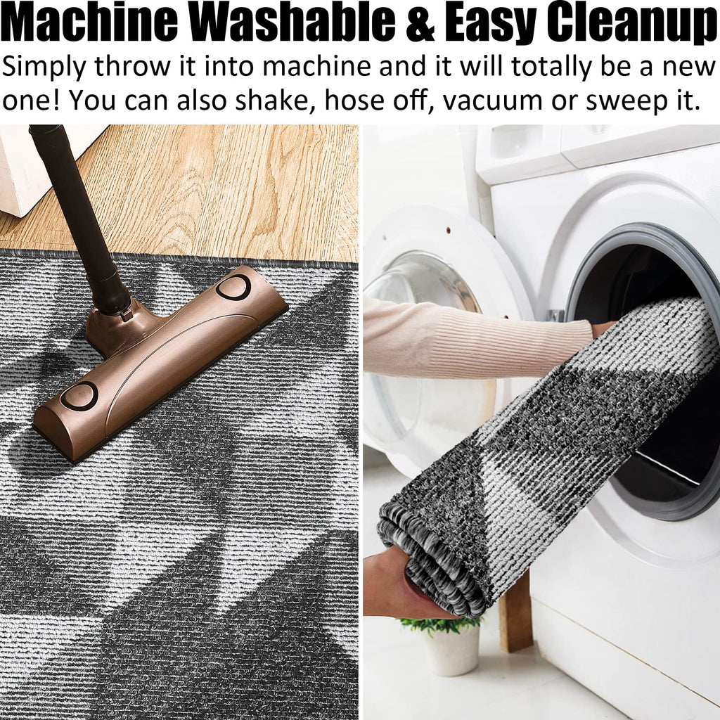Indoor Doormat 24"x 36", Absorbent Front Back Door Mat Floor Mats, Rubber Backing Non Slip Door Mats Inside Mud Dirt Trapper Entrance Door Rug Carpet, Machine Washable Low Profile-Brown Time Cloister